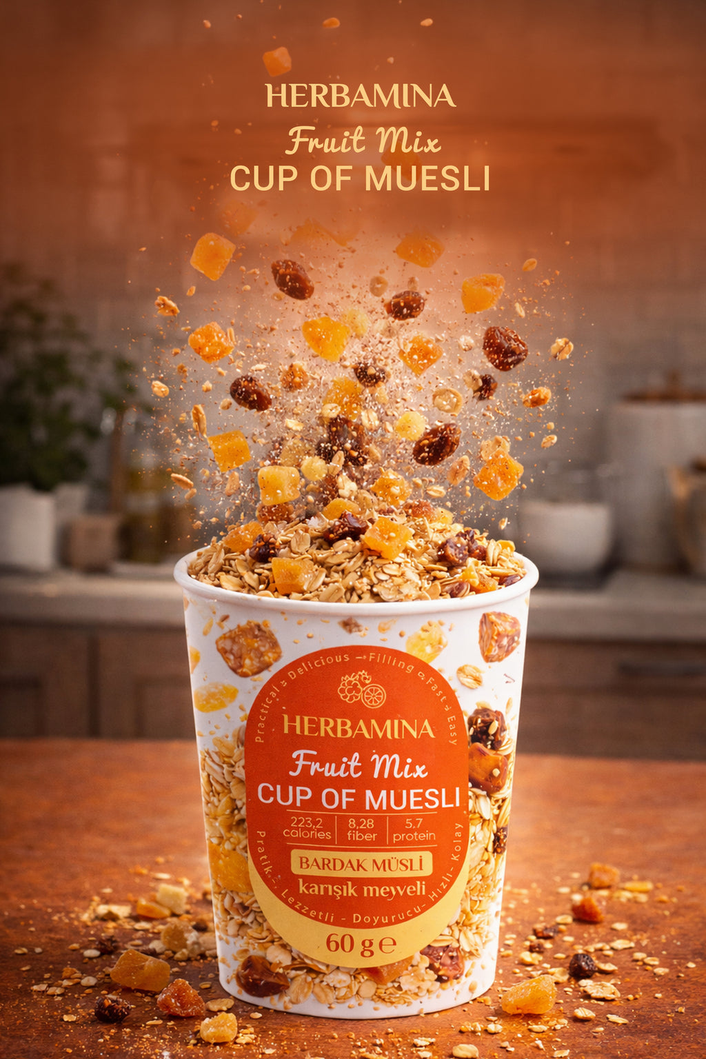 Bardak Müsli Karışık Meyveli - 60 gr