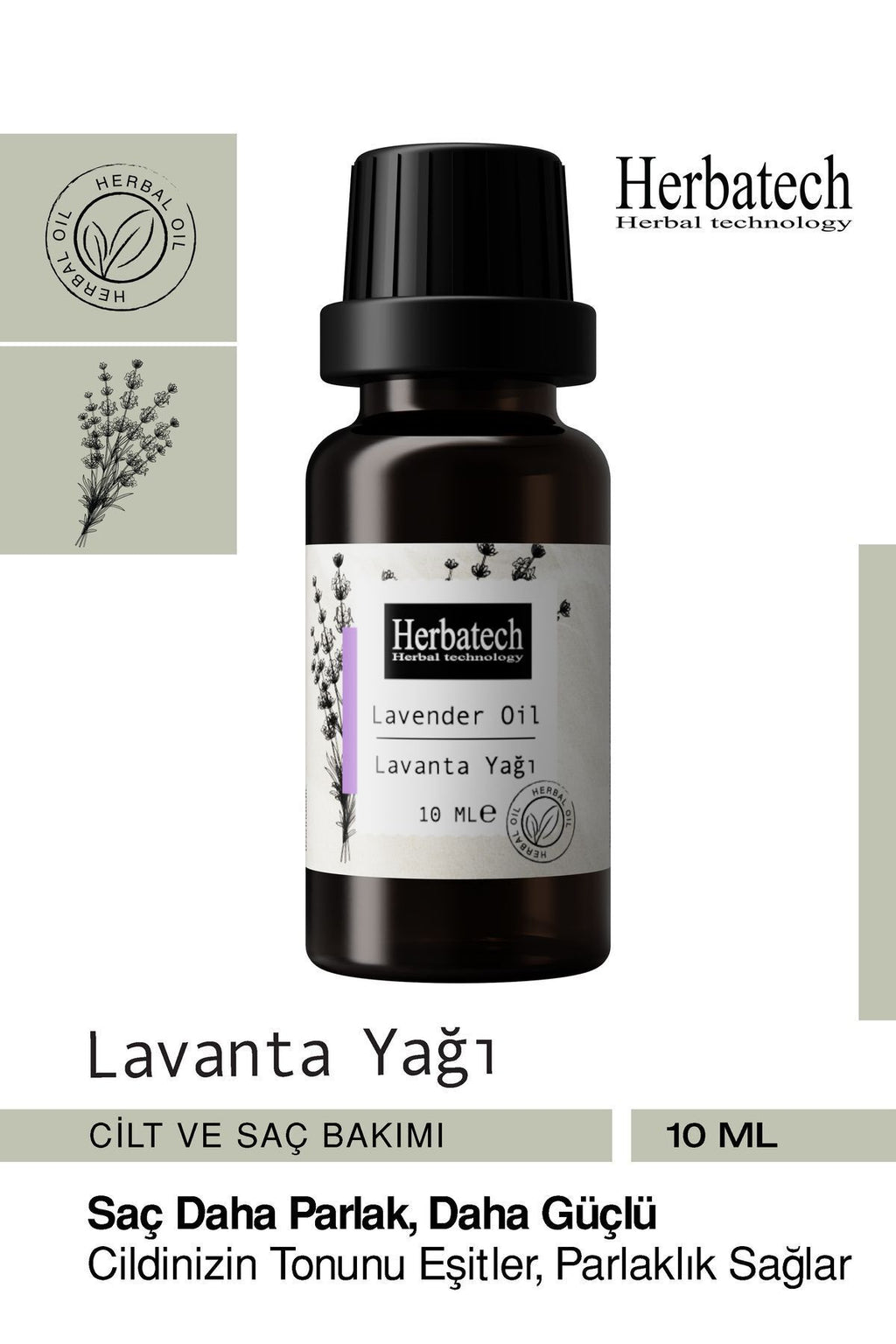 Doğal Lavanta Yağı 10 ml - Doğal Cilt Ve Saç Bakım Yağı - Yatıştırıcı Aromaterapi Özü