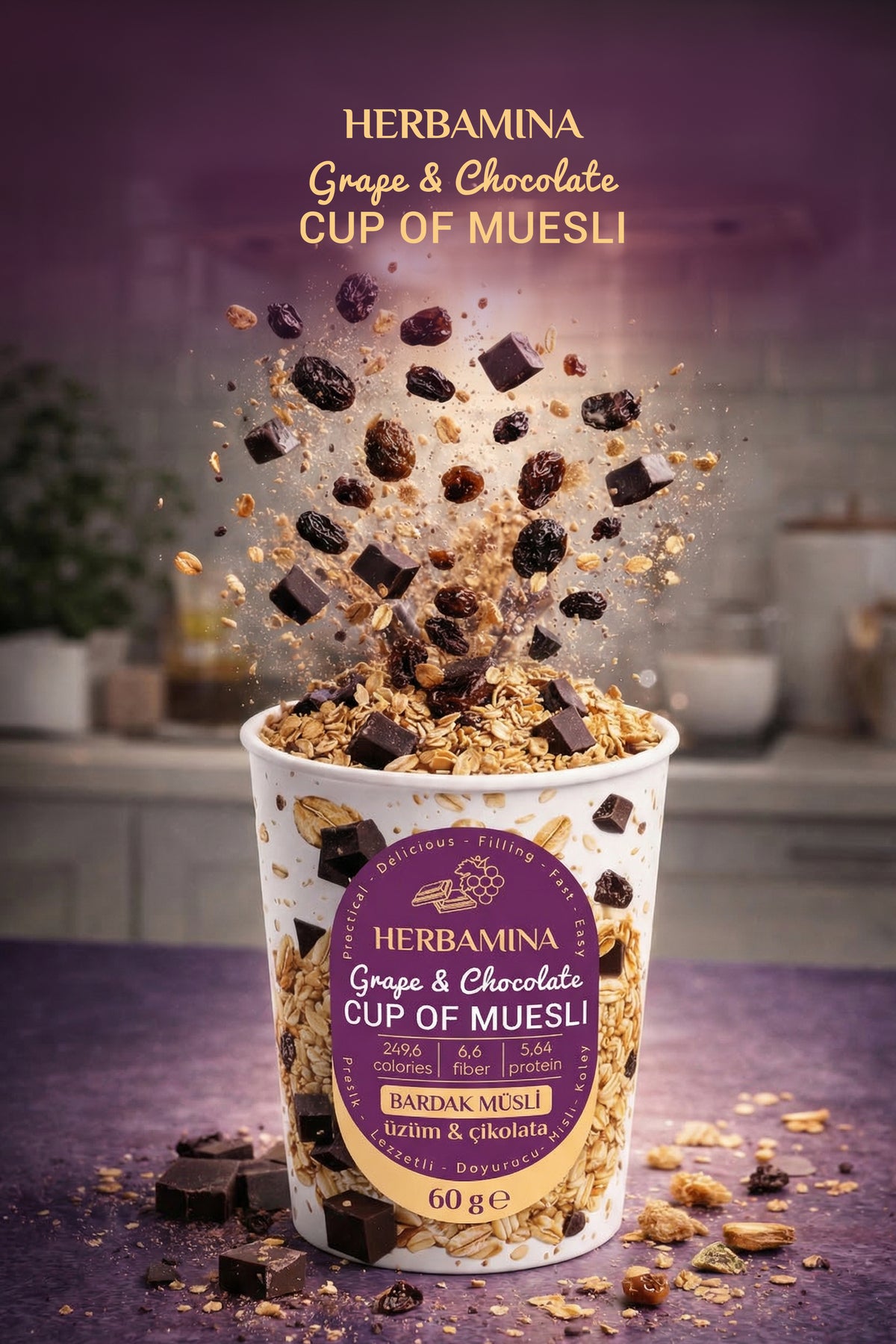 Bardak Müsli Üzüm & Çikolatalı - 60 gr