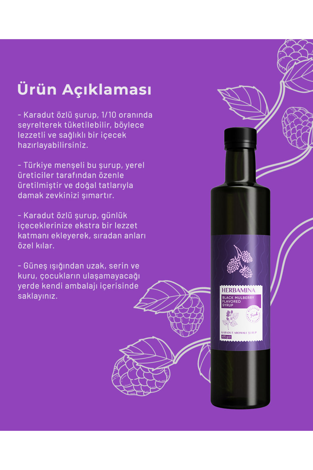 Karadut Aromalı Şurup 670 gram