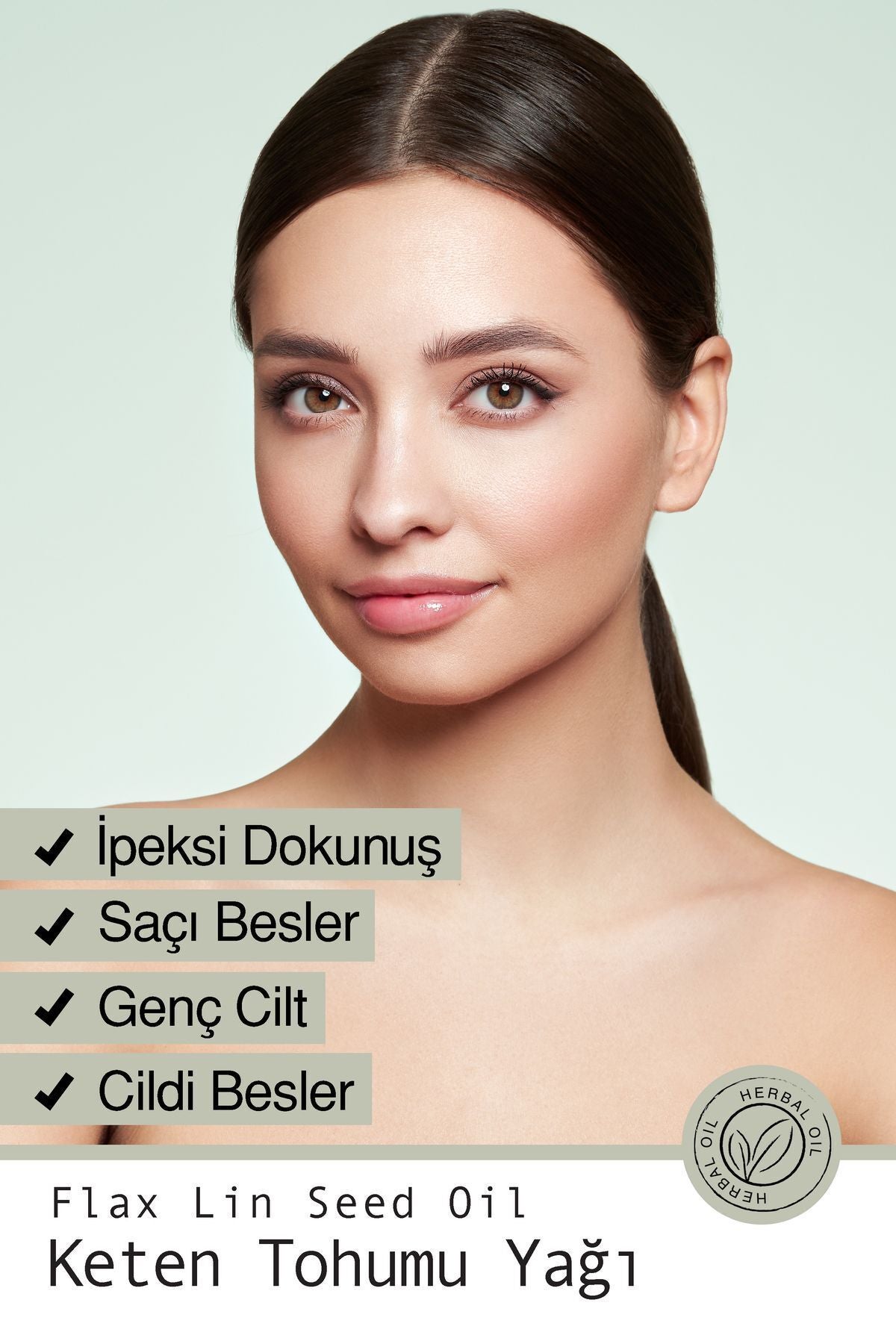 Doğal Keten Tohumu Yağı - Yaşlanma Karşıtı Cilt Ve Saç Bakım Yağı 50 ml