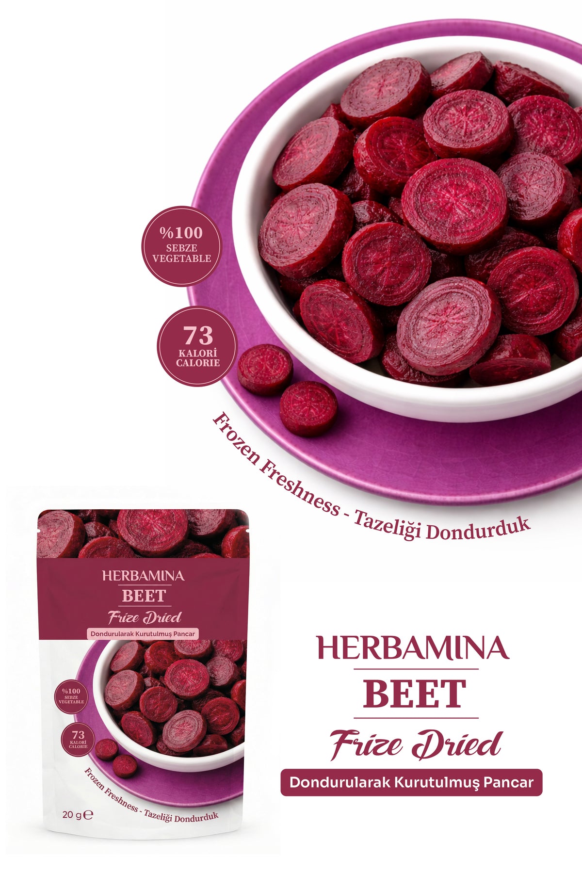 Dondurularak Kurutulmuş Pancar - 20 gr