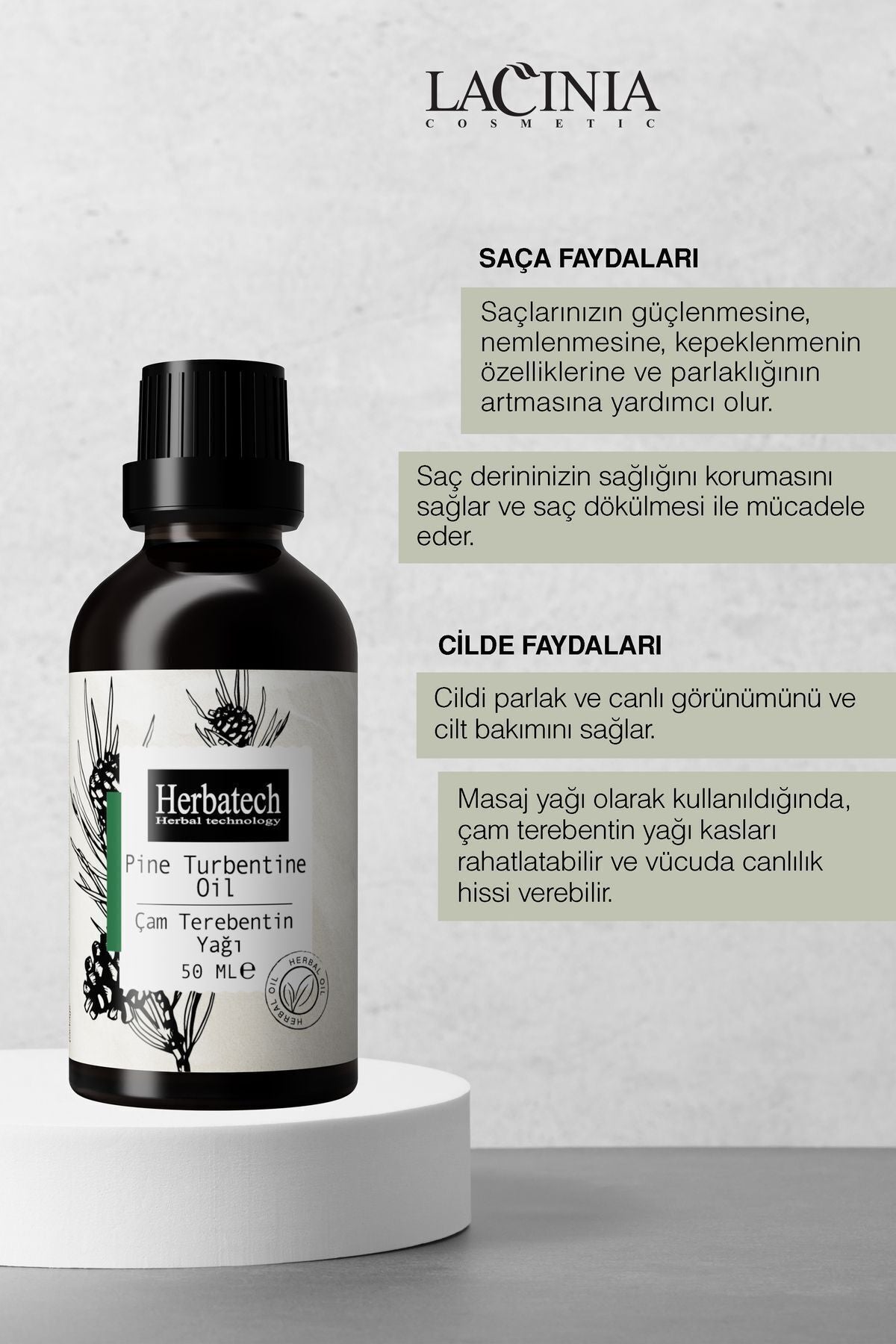 Doğal Çam Terebentin Yağı - Dökülme Karşıtı Ve Hızlı Saç Uzatıcı Bakım Yağı 50 ml
