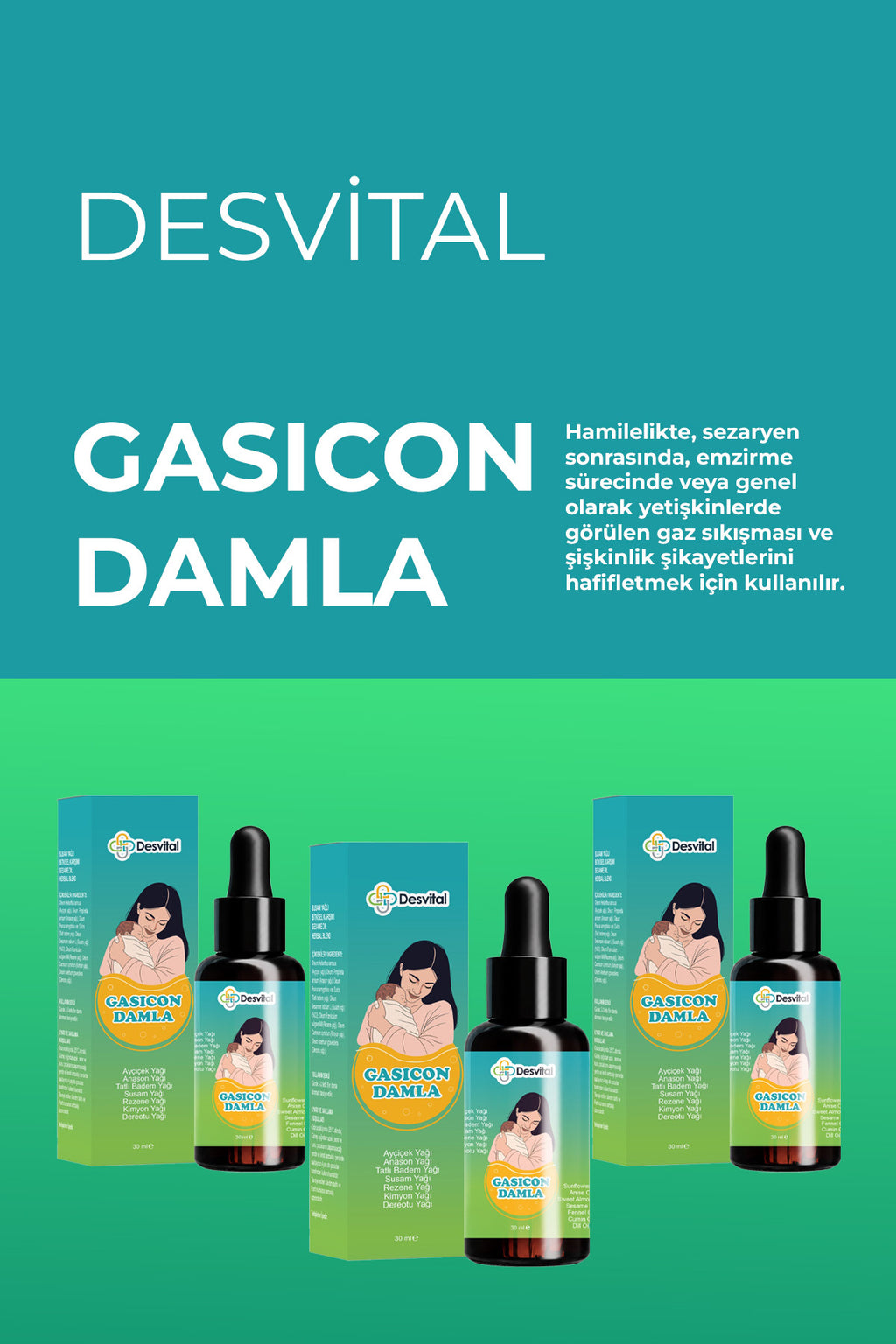 Gasicon Damla - Bitkisel Takviye Edici Gaz Damlası 30 ml