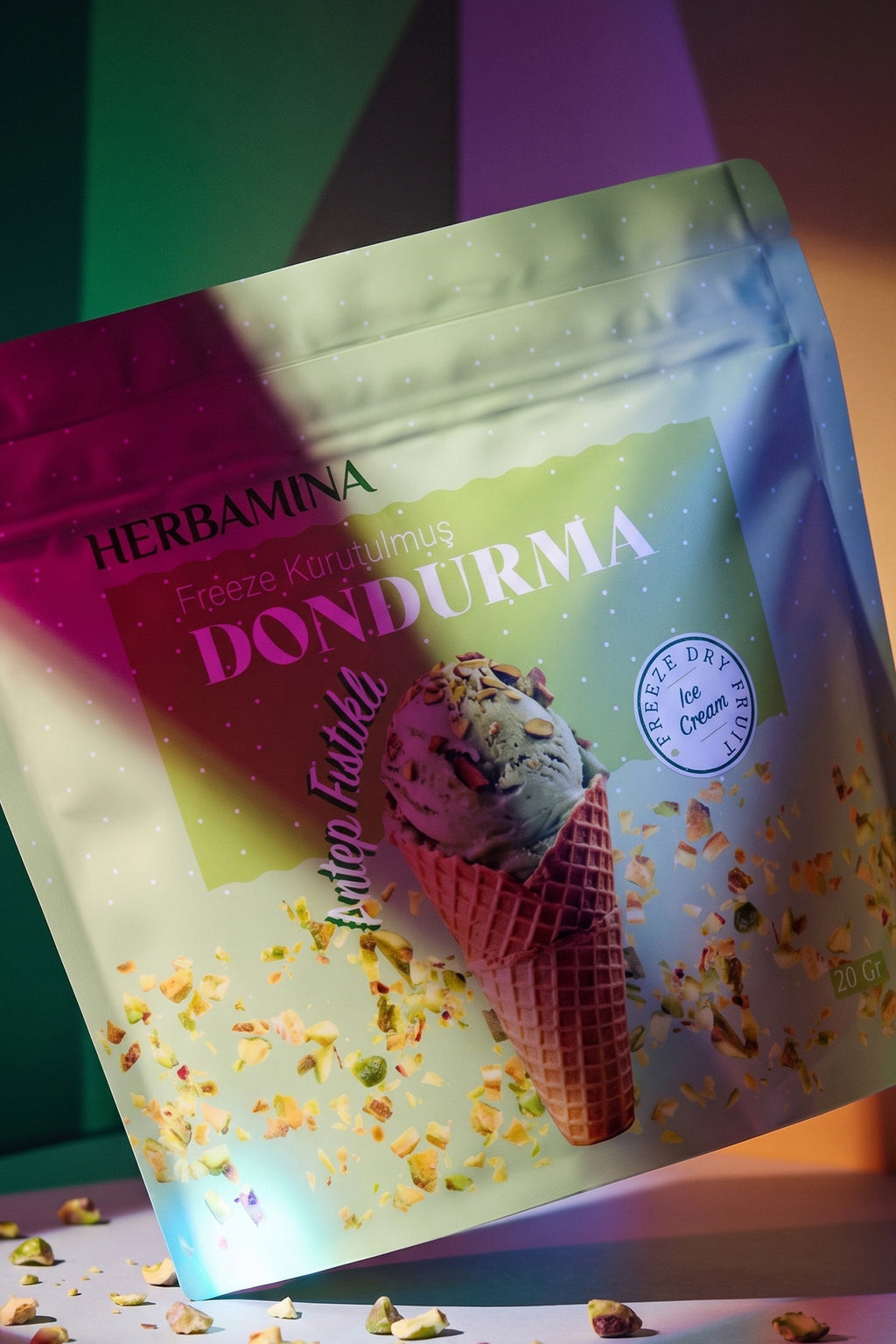 Dondurularak Kurutulmuş Antep Fıstıklı Dondurma - 20 gr