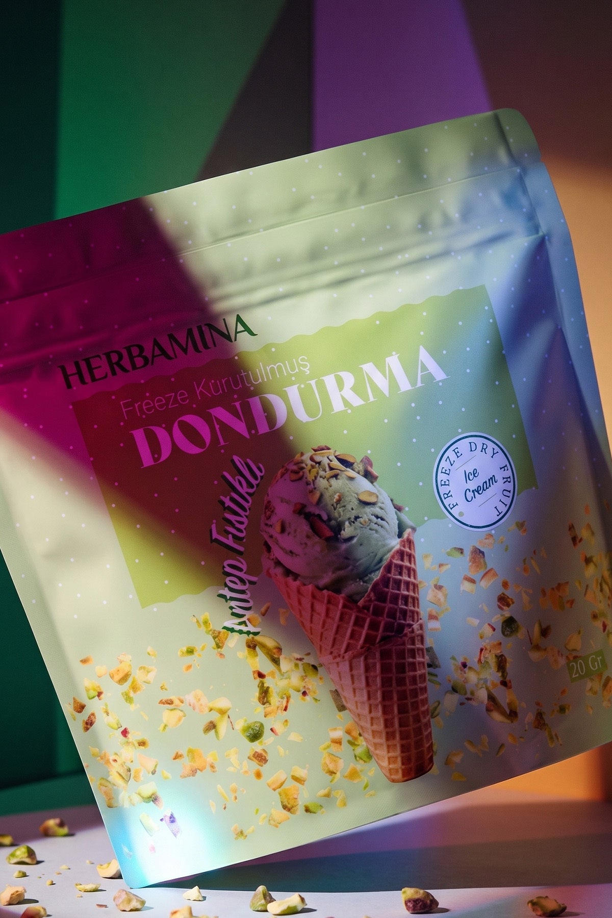 Dondurularak Kurutulmuş Antep Fıstıklı Dondurma - 20 gr