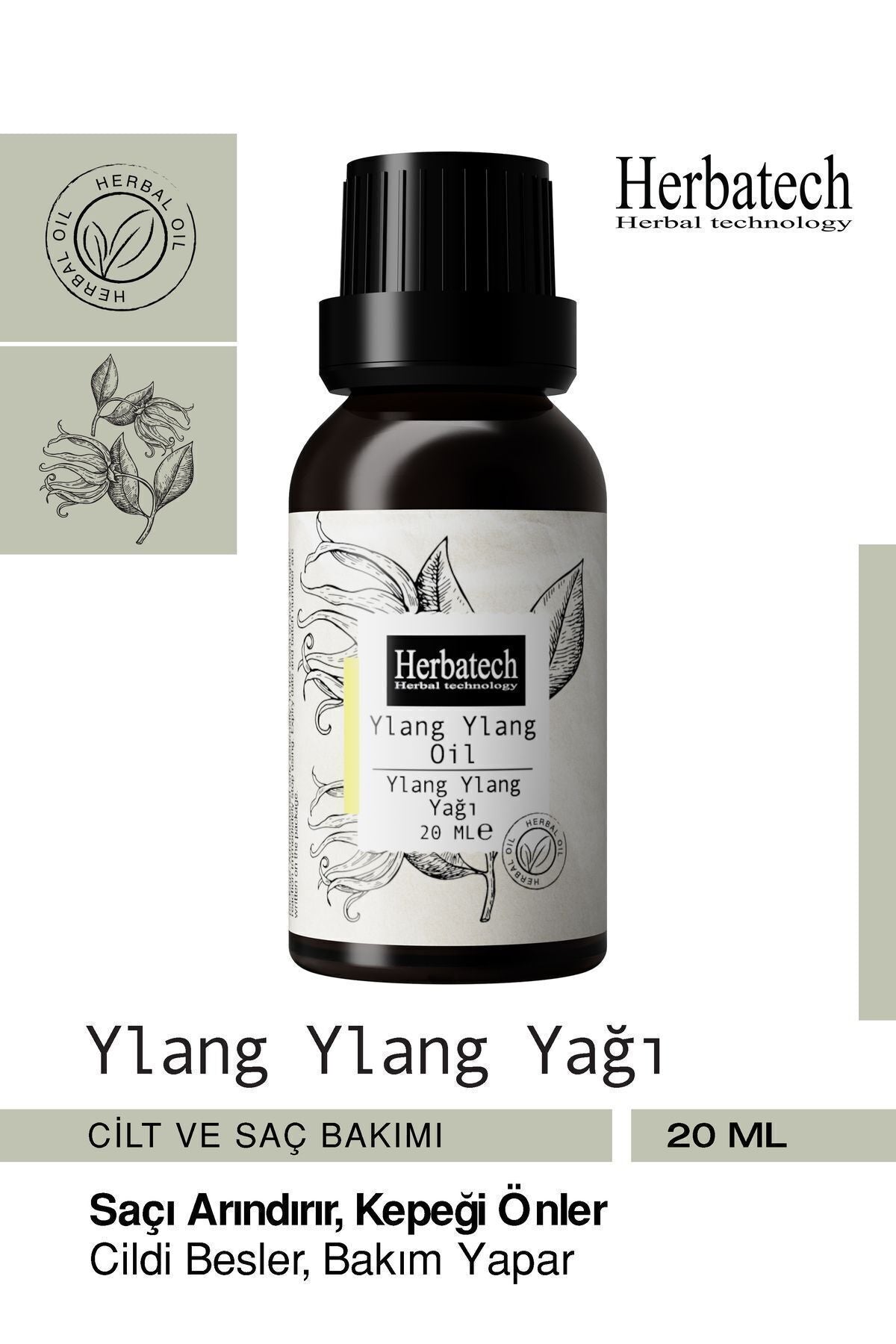 Doğal Ylang Ylang Yağı 20 ml - Cilt Ve Saç Bakım Yağı - Rahatlatıcı Egzotik Koku