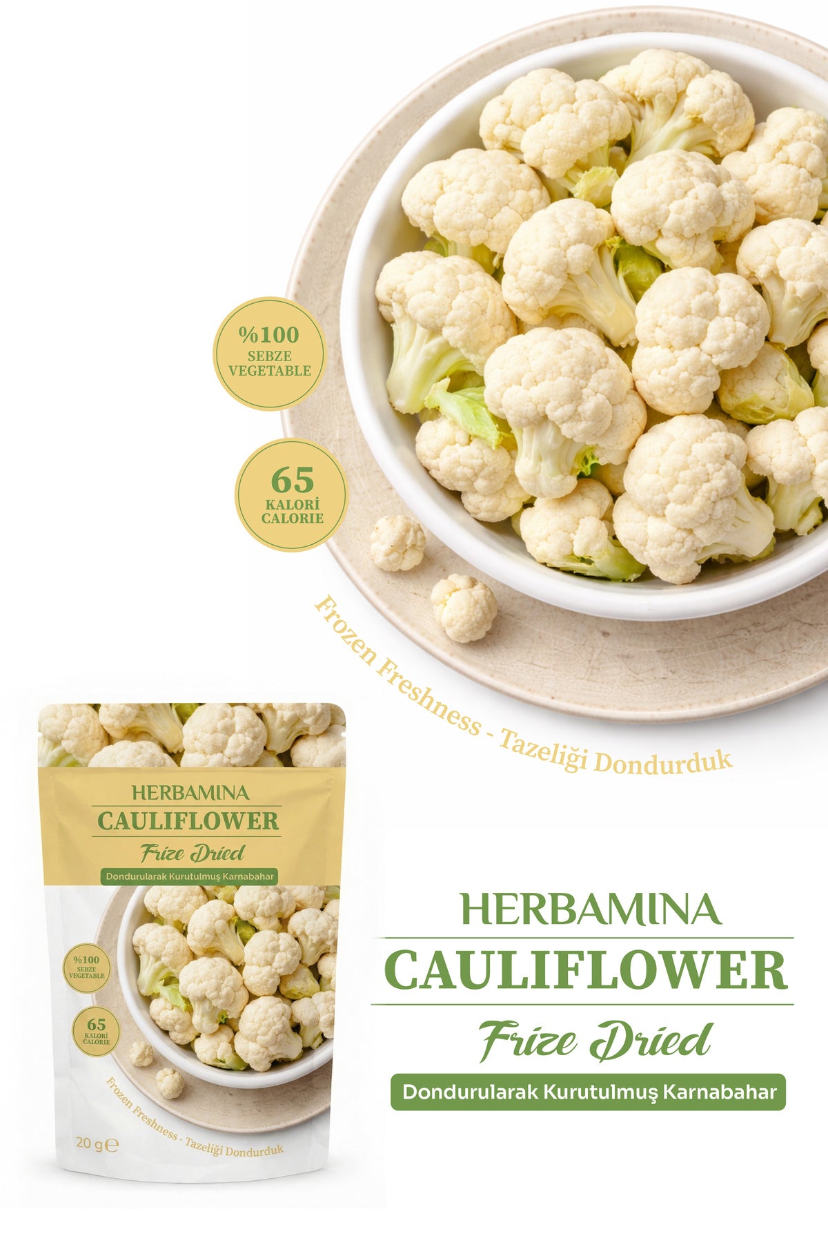Dondurularak Kurutulmuş Karnabahar - 20 gr