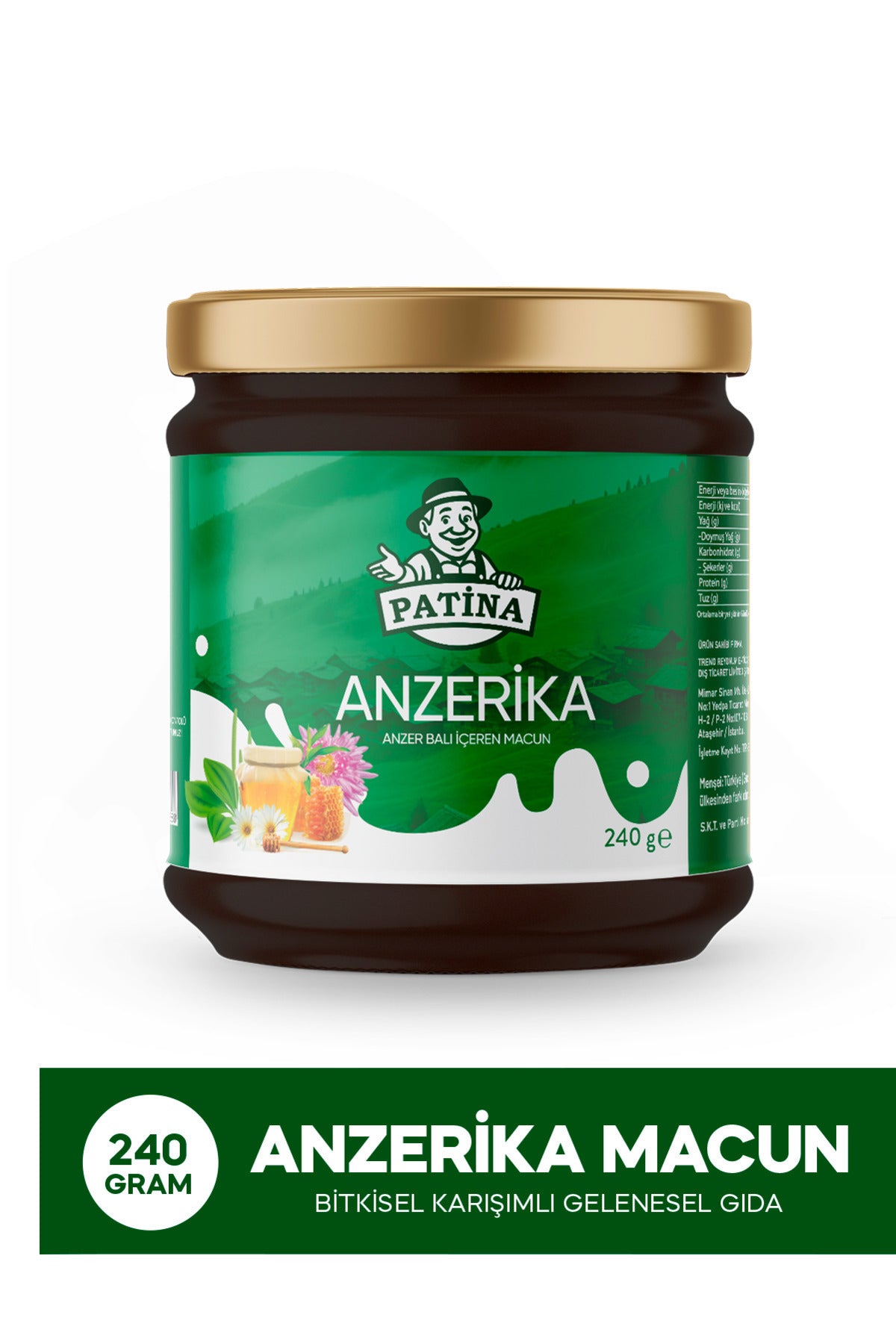 Anzerika Macun - Anzer Balı, Keçiboynuzu Pekmezi, Meyan Kökü Içeren Bitkisel Karışımlı Geleneksel Gıda 240 gr