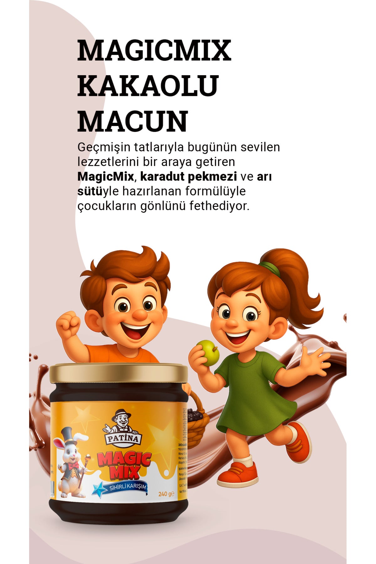 Magicmix Kakaolu & Karadut Pekmezli Bitkisel Karışımlı Geleneksel Gıda 240 gram