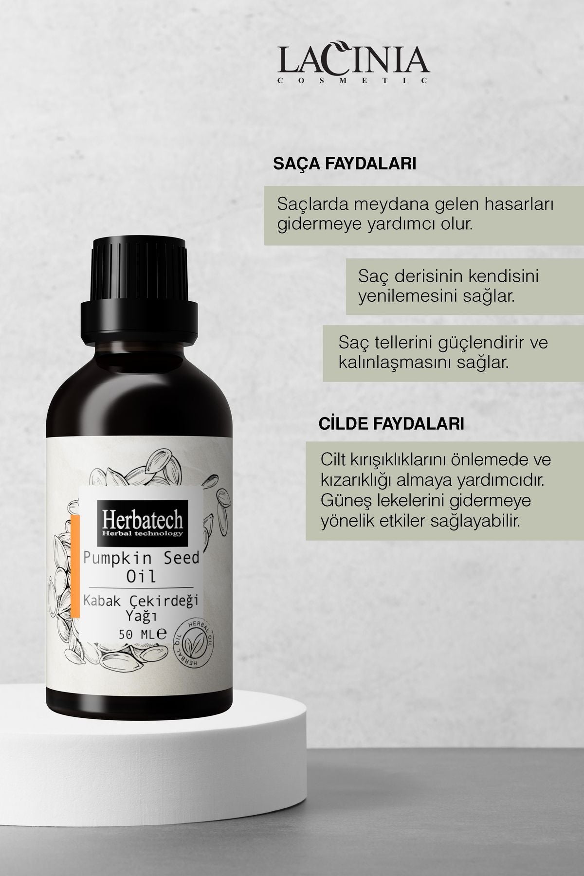 Doğal Kabak Çekirdeği Yağı - Dökülme Karşıtı Saç Ve Cilt Bakım Yağı 50 ml