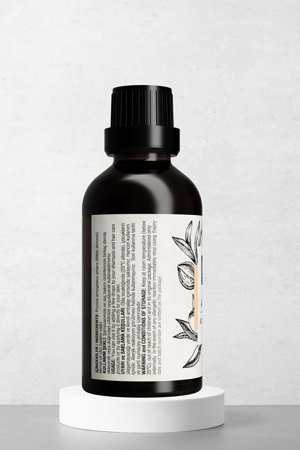 Doğal Acı Badem Yağı - Leke Karşıtı Ve Çatlak Önleyici Cilt Bakım Yağı 50 ml