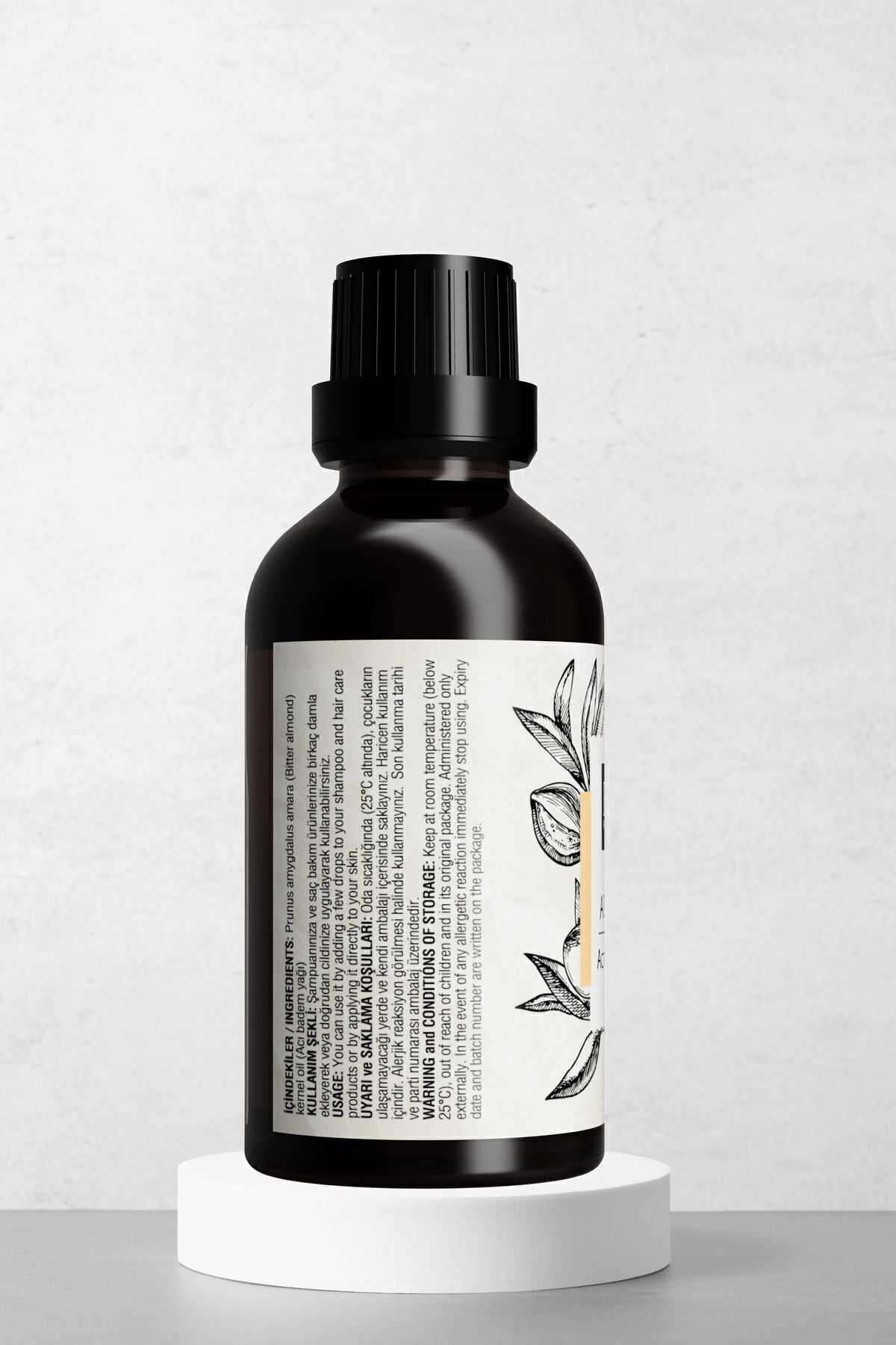 Doğal Acı Badem Yağı - Leke Karşıtı Ve Çatlak Önleyici Cilt Bakım Yağı 50 ml
