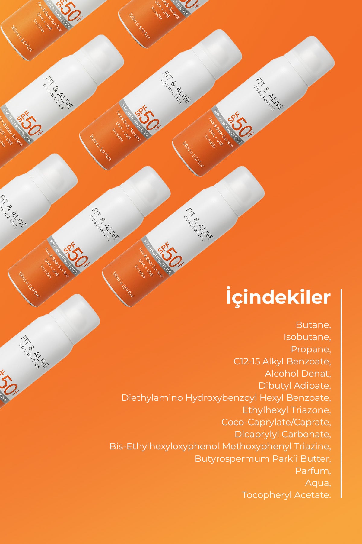 Fitalive Spf 50 Yüz Ve Vücut Güneş Koruyucu Sprey