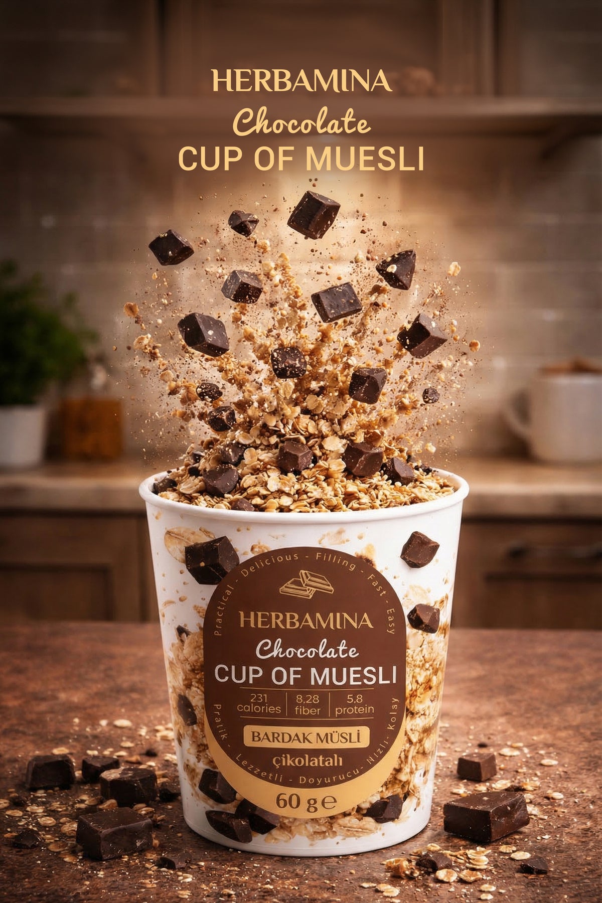 Bardak Müsli Çikolatalı - 60 gr