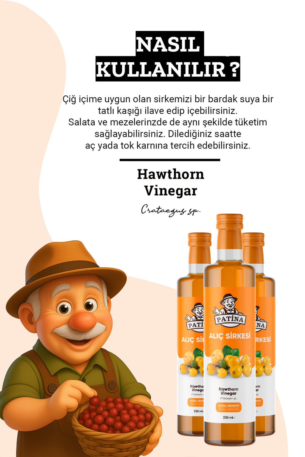 Doğal Alıç Sirkesi 250 ml Katkısız Filtresiz Doğal Fermantasyon