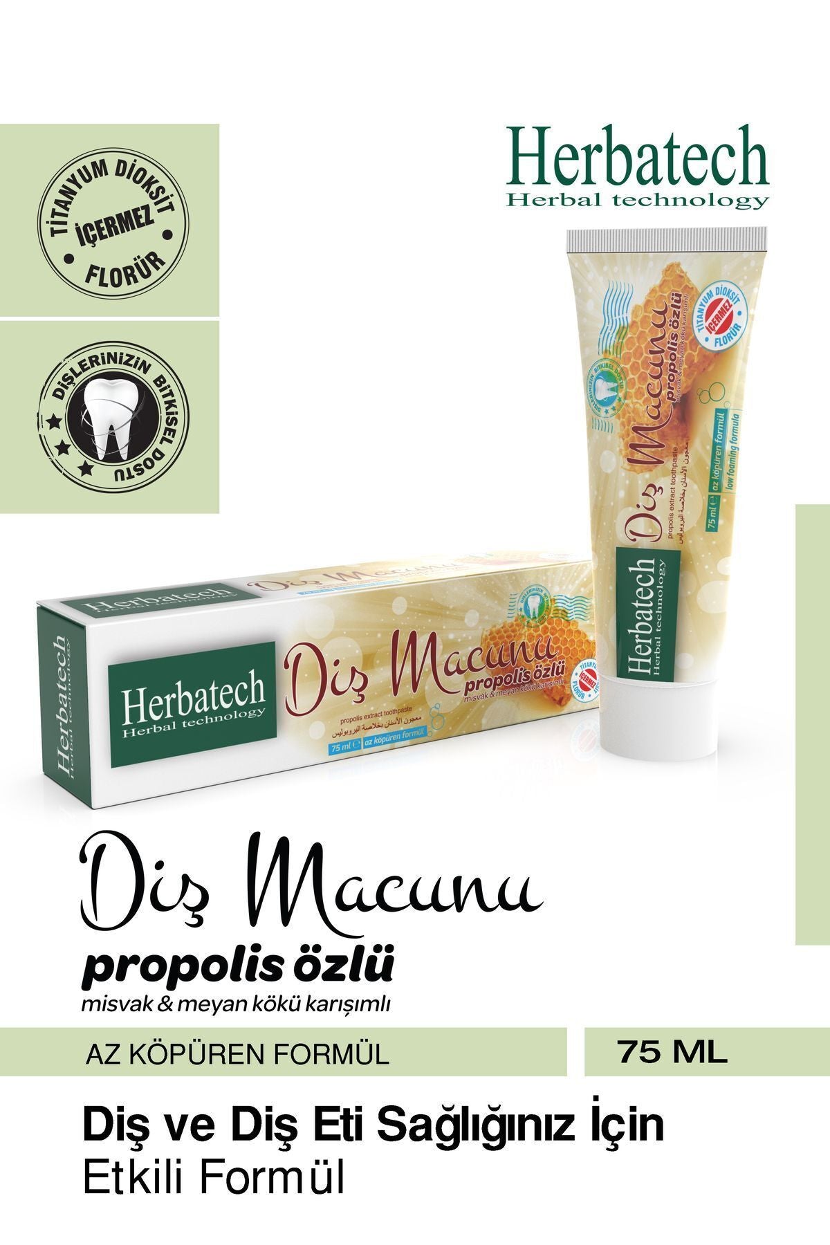 Propolis Özlü Diş Macunu - Tam Koruma Ve Diş Eti Bakımı 75 ml