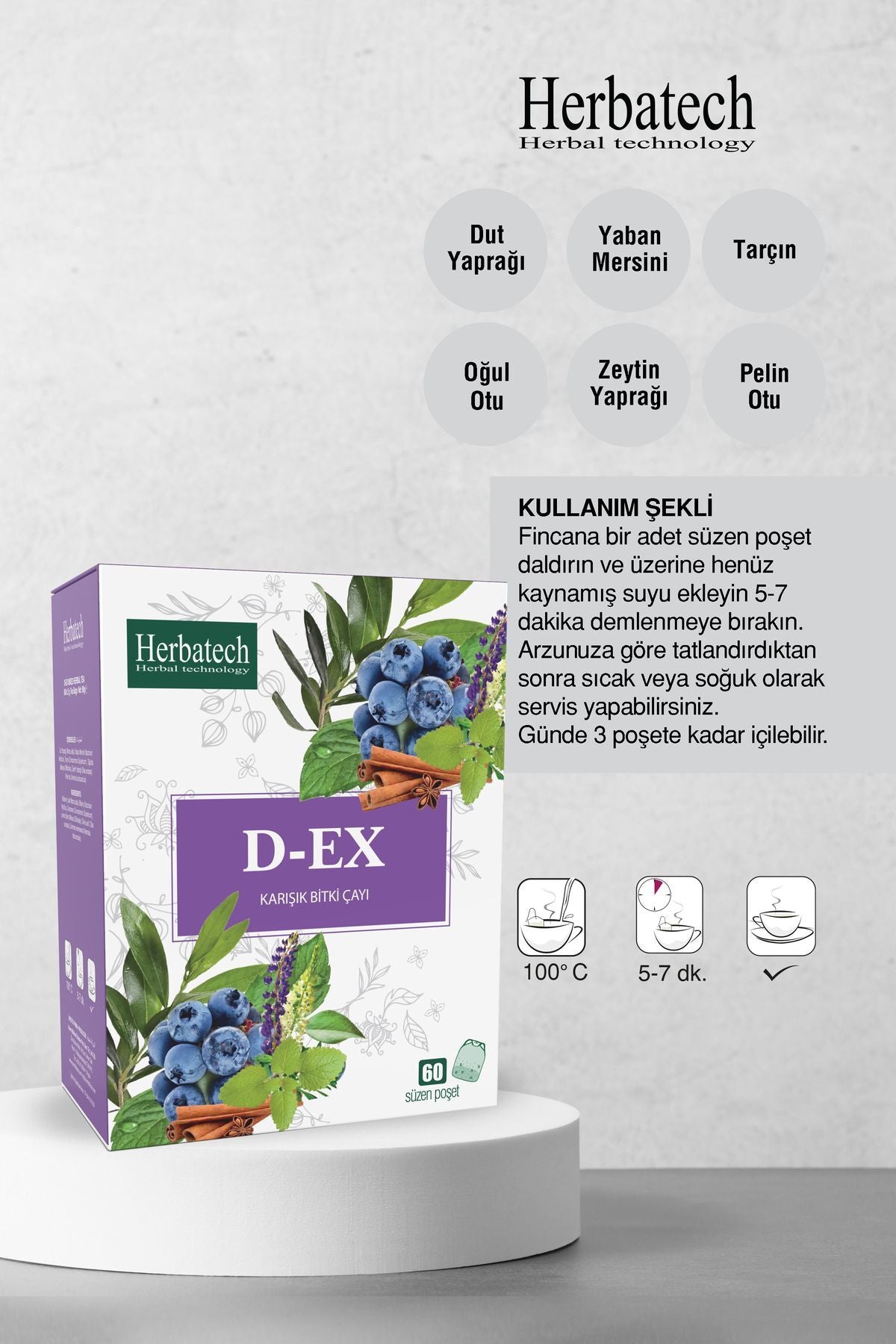 Yaban Mersinli D-Ex Çayı - Doğal Detoks Ve Form Çayı