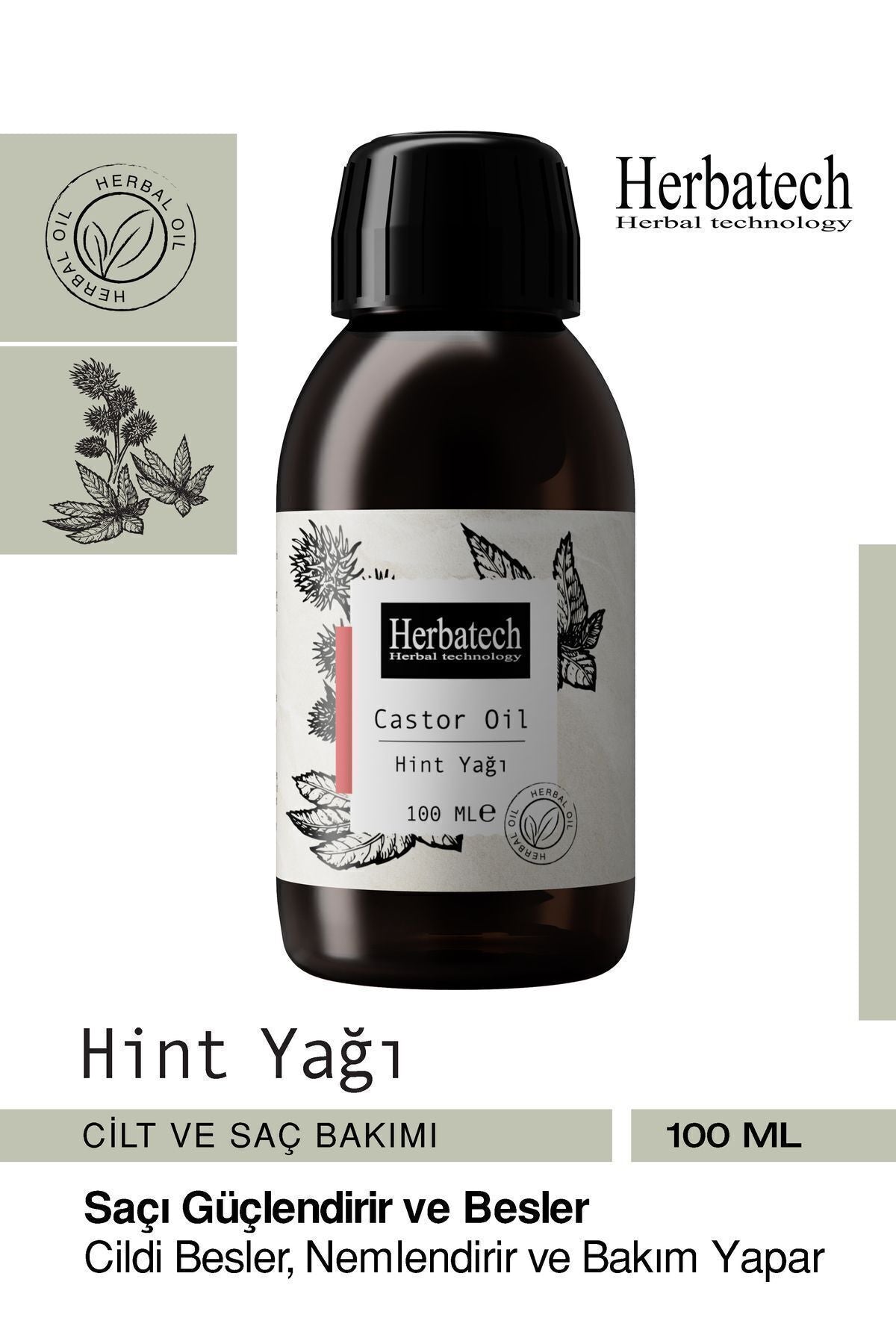 Doğal Hint Yağı - Hızlı Saç Uzatıcı, Kaş, Kirpik Saç Dökülmelerine Karşı Bakım Yağı 100 ml