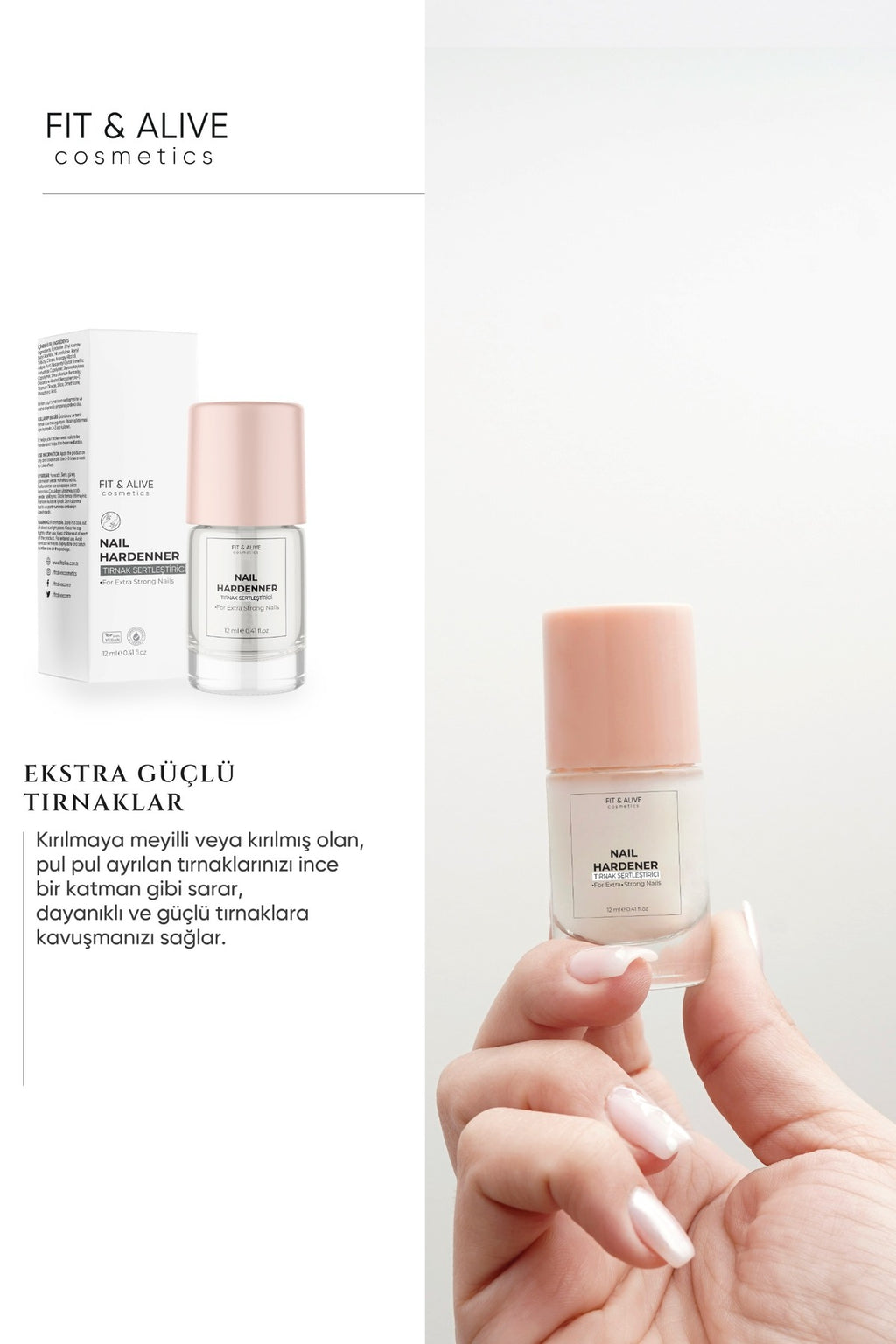 Fitalive Nail Hardener Tırnak - Opak