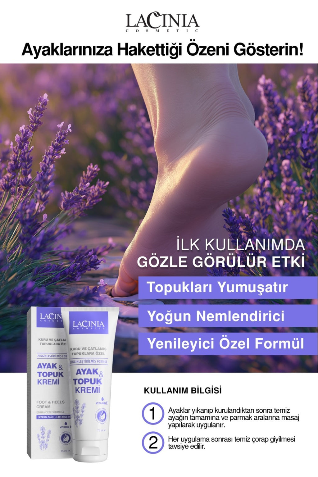 Ayak Ve Topuk Kremi Lavanta Özlü 75 ml