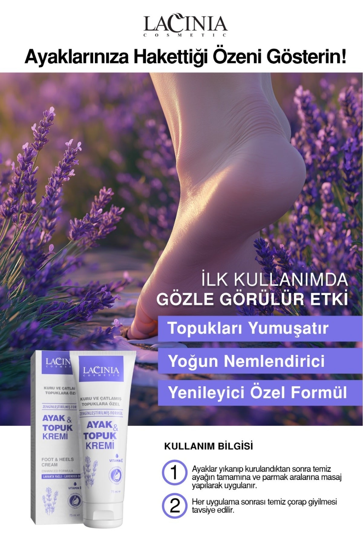 Ayak Ve Topuk Kremi Lavanta Özlü 75 ml