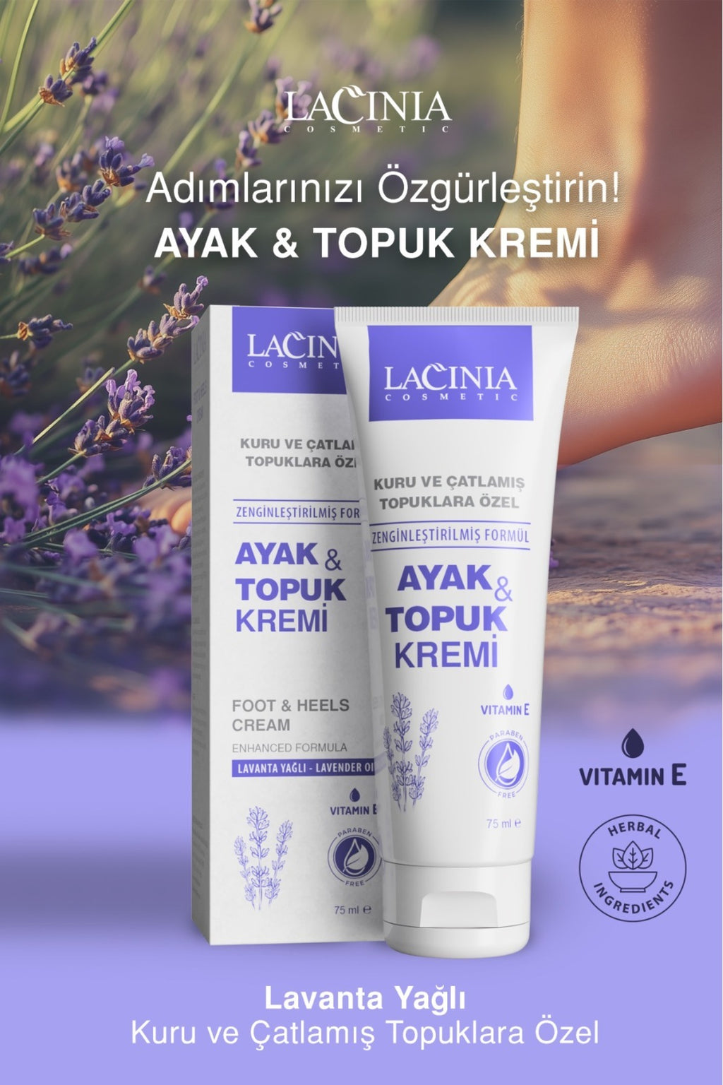 Ayak Ve Topuk Kremi Lavanta Özlü 75 ml
