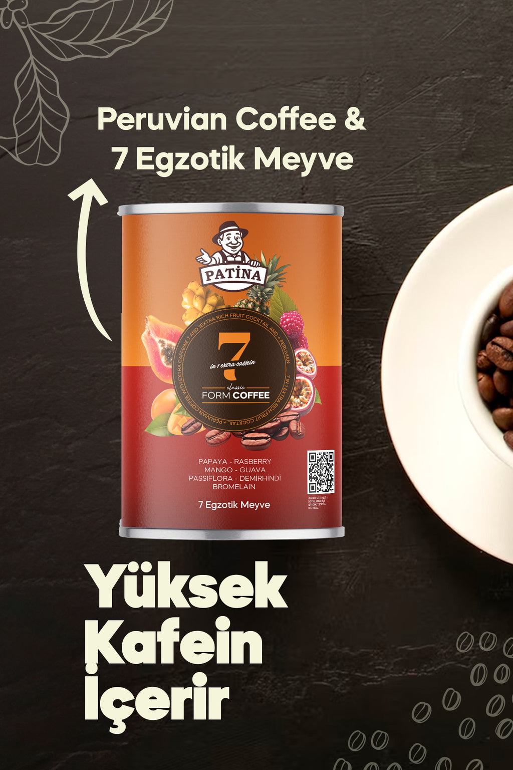 Form Kahvesi 7 Egzotik Meyve ve Ekstra Kafeinli 30 Saşet