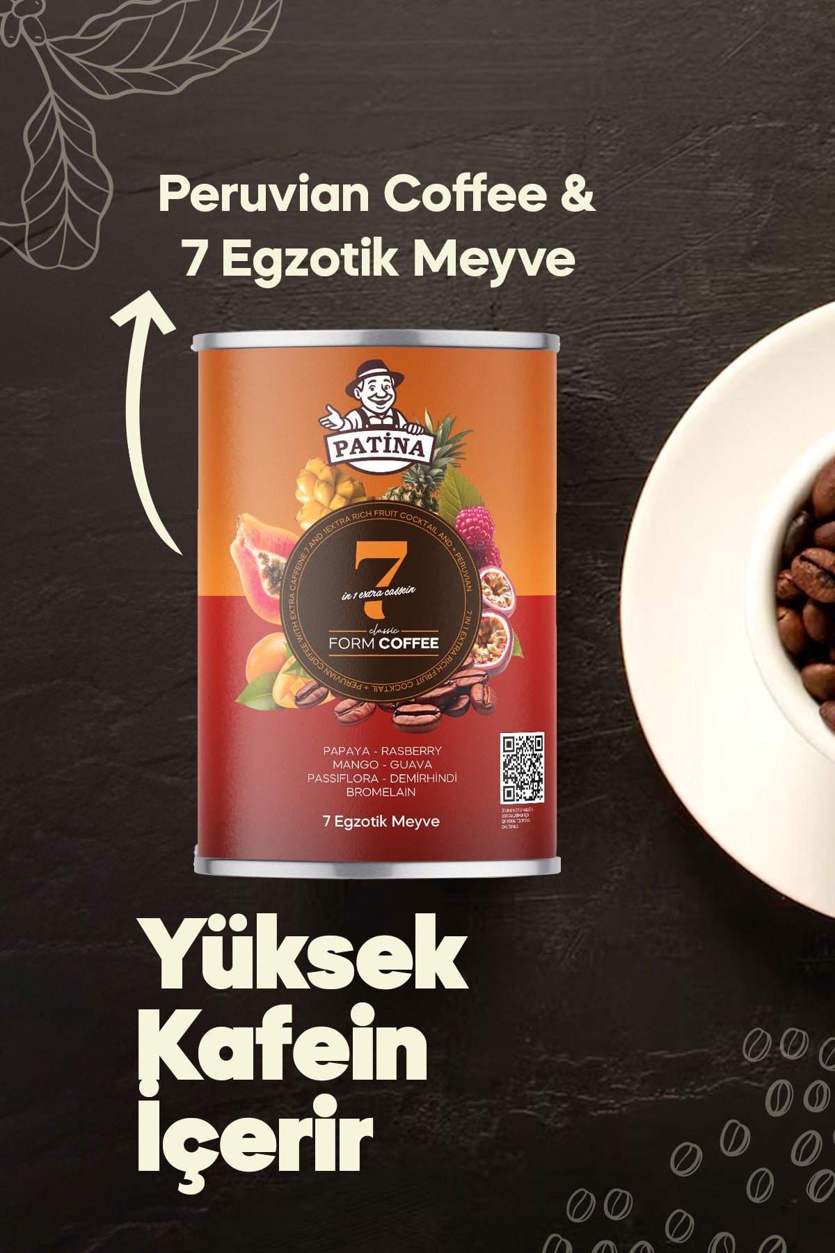 Form Kahvesi 7 Egzotik Meyve ve Ekstra Kafeinli 30 Saşet