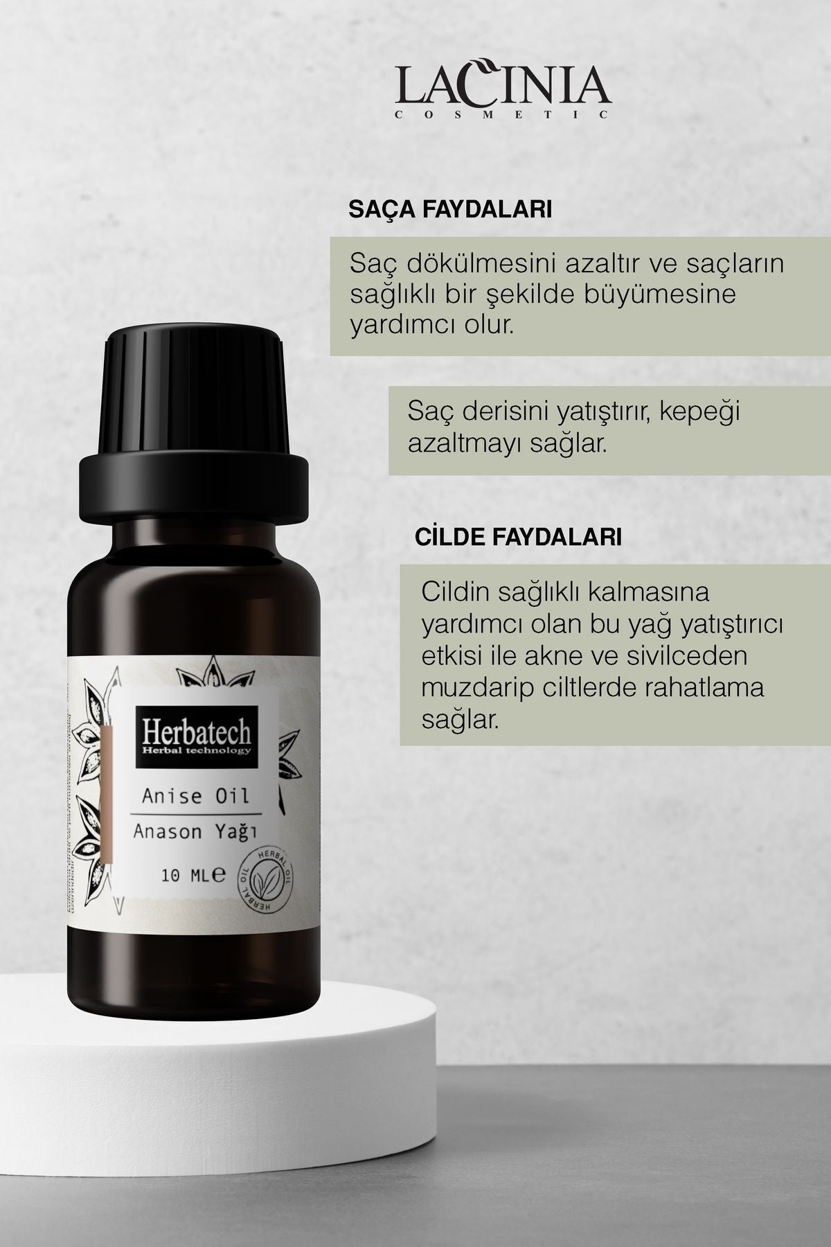 Doğal Anason Yağı - Saç Kökü Besleyici, Dökülme Karşıtı Ve Sakinleştirici Uçucu Yağ 10 ml