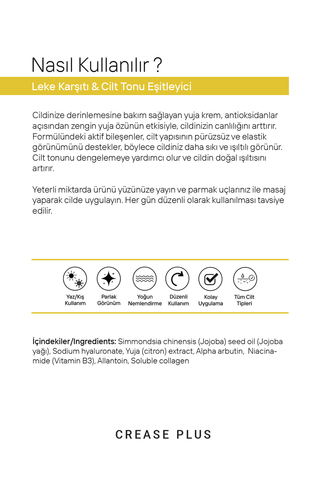 Yuja Leke Karşıtı Ve Cilt Tonu Eşitleyici Cilt Bakım Kremi 50 ml