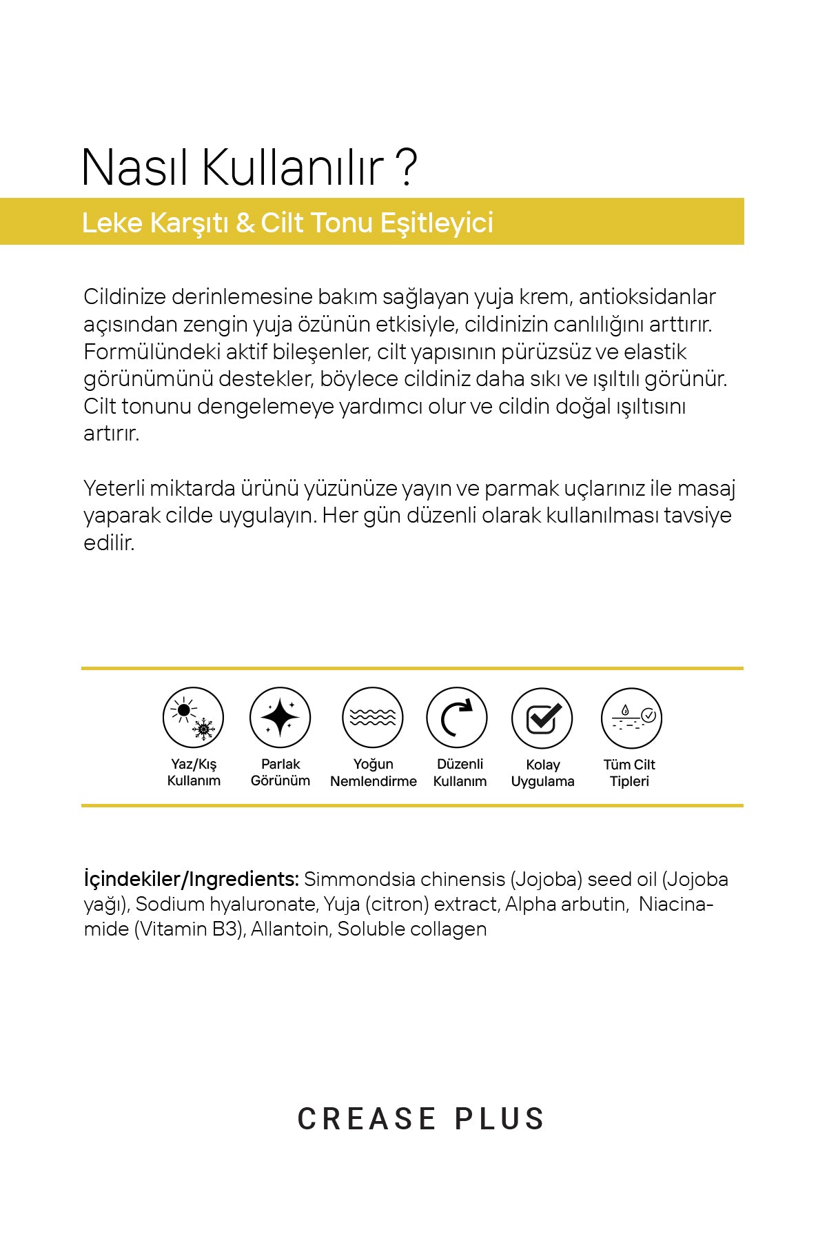 Yuja Leke Karşıtı Ve Cilt Tonu Eşitleyici Cilt Bakım Kremi 50 ml