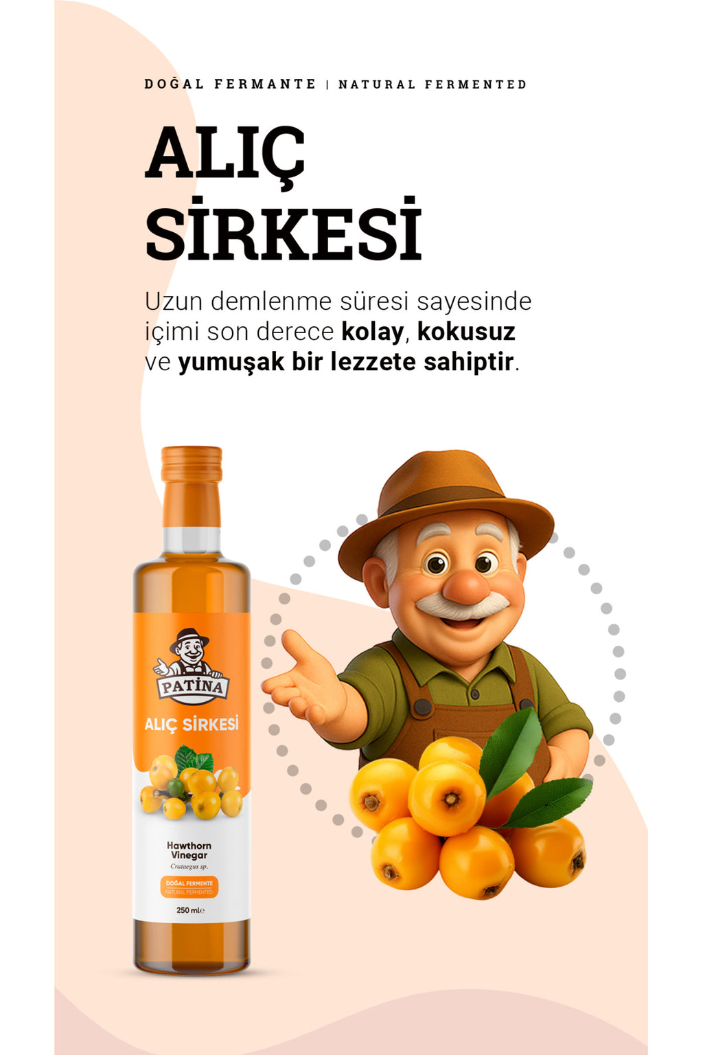 Doğal Alıç Sirkesi 250 ml Katkısız Filtresiz Doğal Fermantasyon