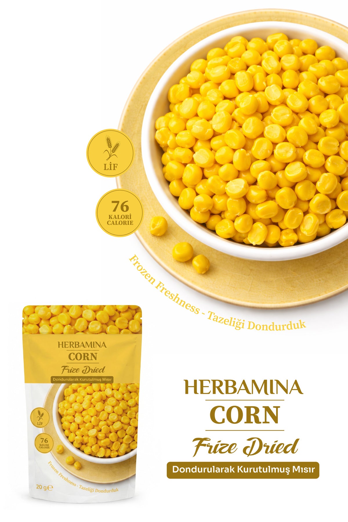 Dondurularak Kurutulmuş Mısır - 20 gr
