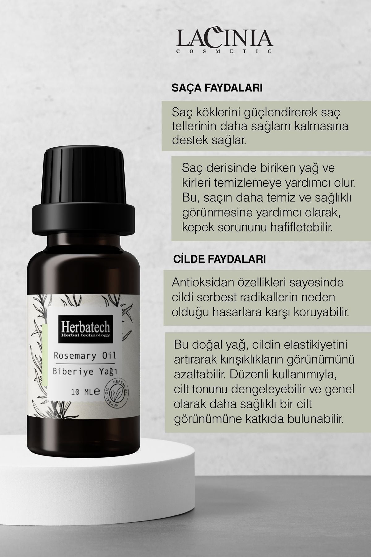 Doğal Biberiye Yağı - Saç Gürleştirici, Saç Uzatıcı Ve Odaklanma Artırıcı Uçucu Yağ 10 ml