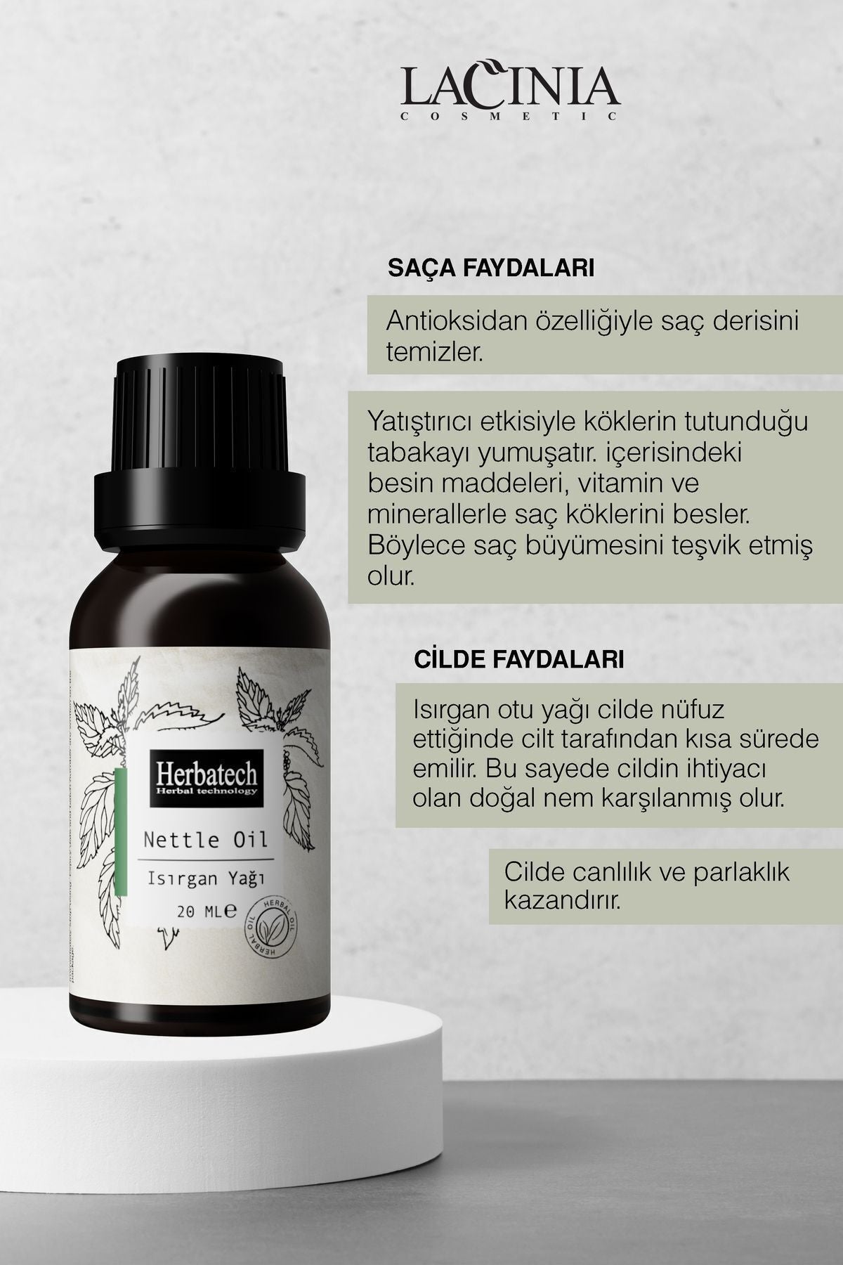 Doğal Isırgan Otu Yağı 20 ml - Saç Dökülmesine Karşı Doğal Bakım Ve Saç Derisi Güçlendirici