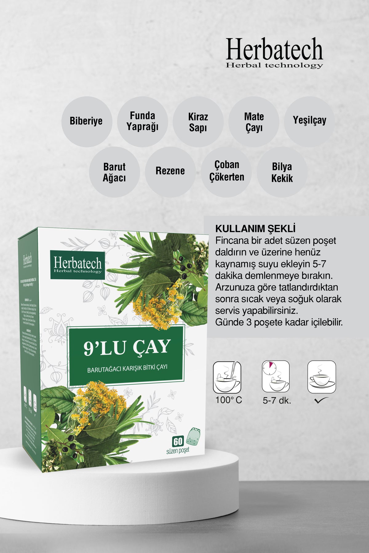9'lu Barut Ağacı Karışımlı Bitkisel Çay 60x1.5 gr - Form Ve Detoks Destekleyici Çay