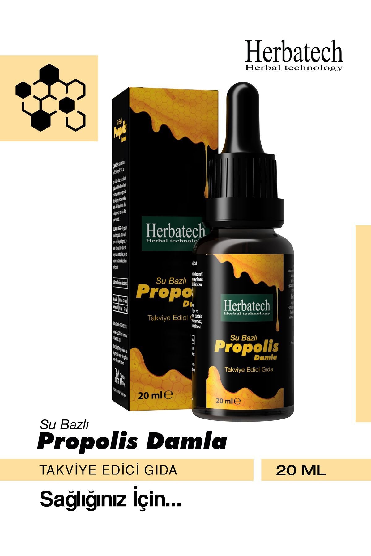 Saf Propolis Damla 20 ml - , Doğal Antioksidan Ve Boğaz Rahatlatıcı