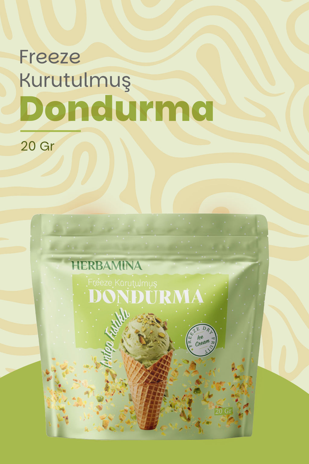 Dondurularak Kurutulmuş Antep Fıstıklı Dondurma - 20 gr