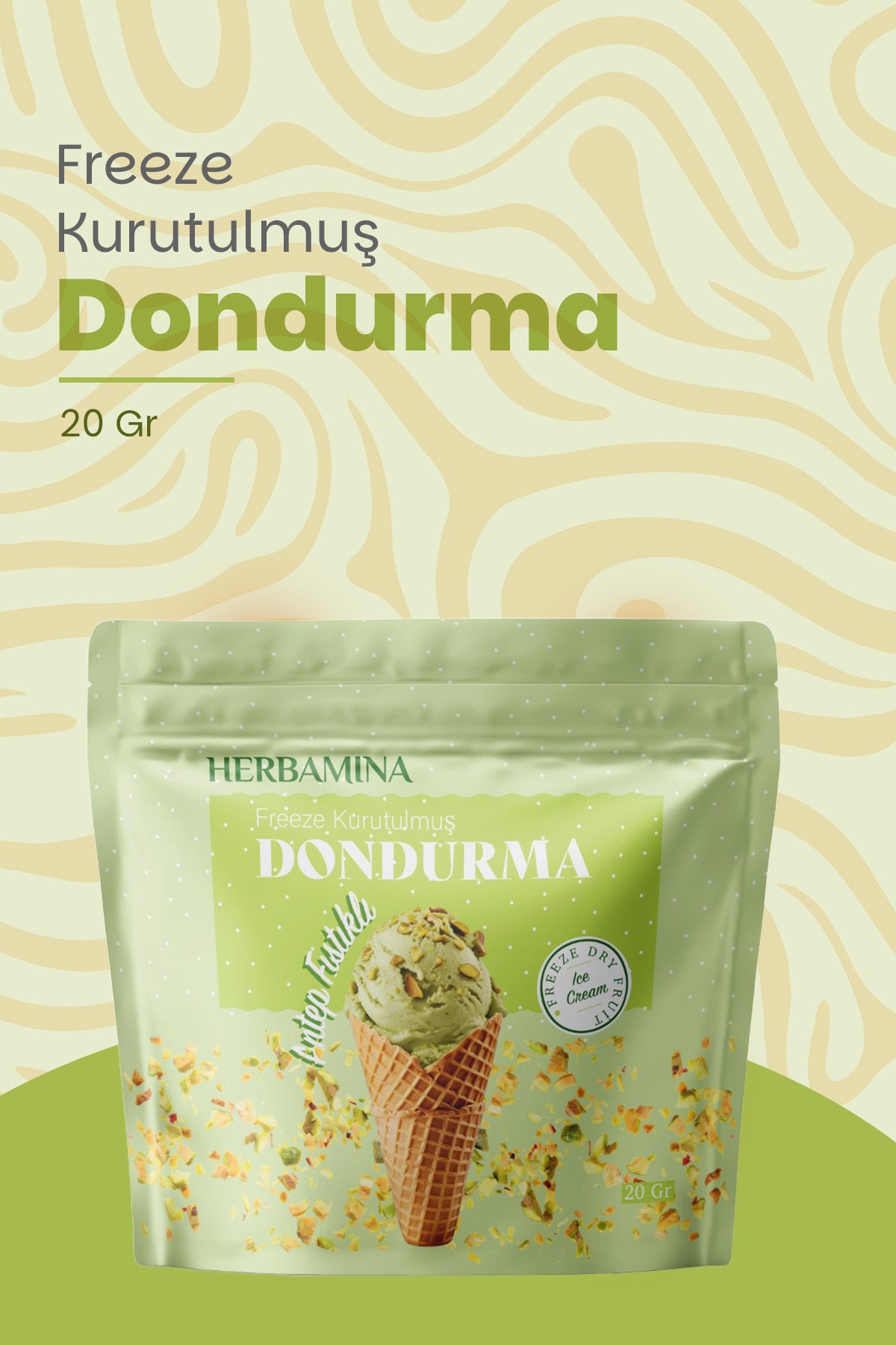 Dondurularak Kurutulmuş Antep Fıstıklı Dondurma - 20 gr