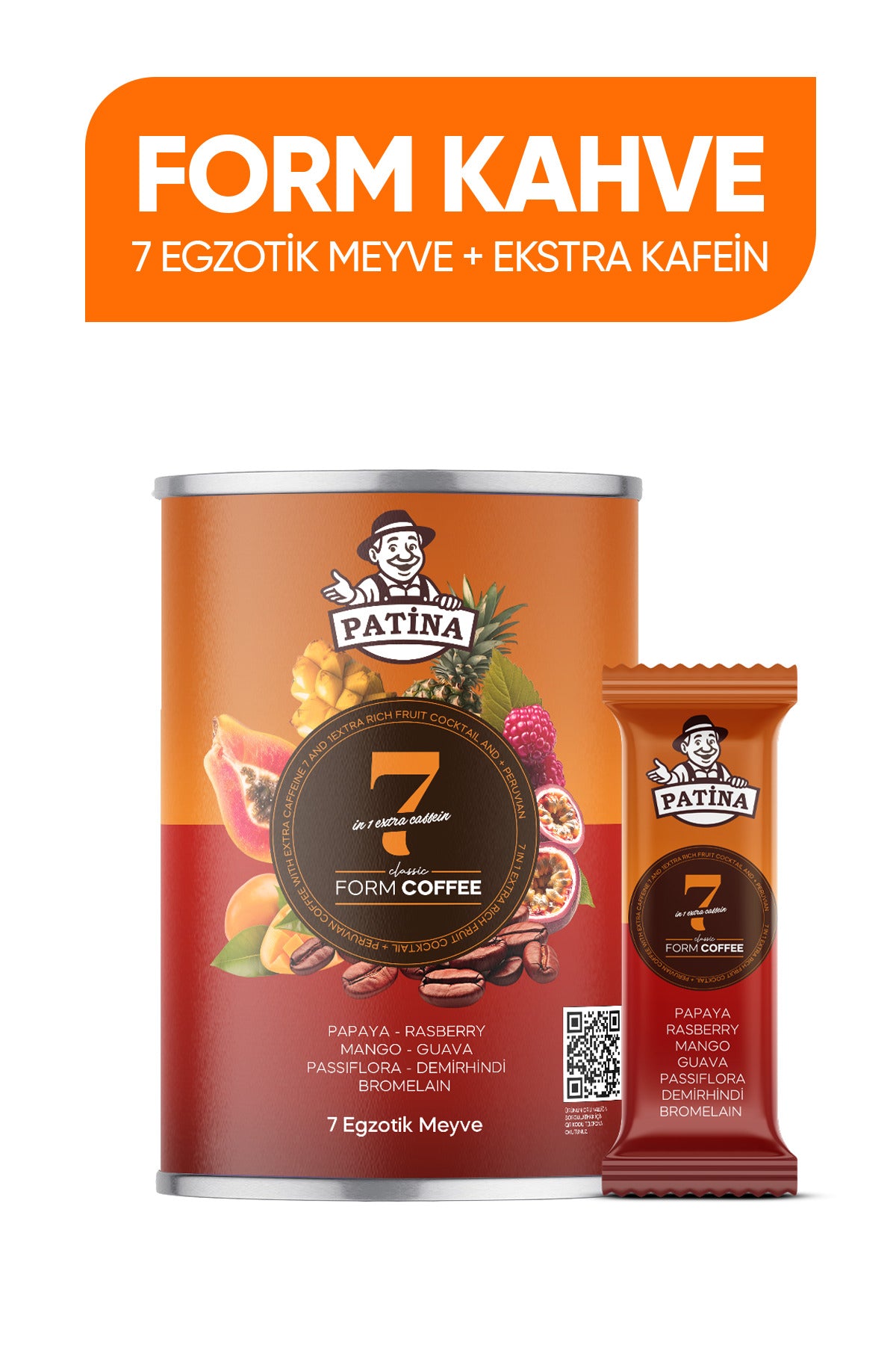 Form Kahvesi 7 Egzotik Meyve ve Ekstra Kafeinli 30 Saşet