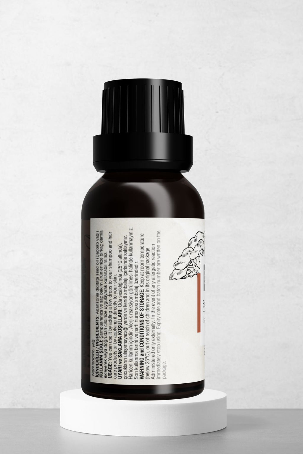Doğal Baobab Yağı - Saç Cilt İçin Yoğun Onarıcı ve Nemlendirici Bakım Yağı 20 ml