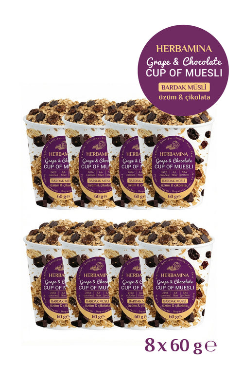 8'li Bardak Müsli Üzüm & Çikolatalı