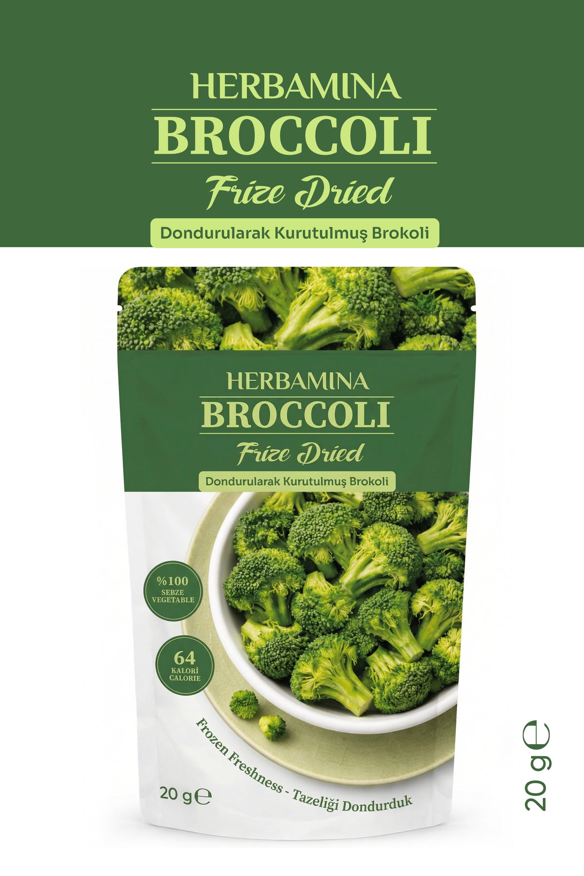 Dondurularak Kurutulmuş Brokoli - 20 gr