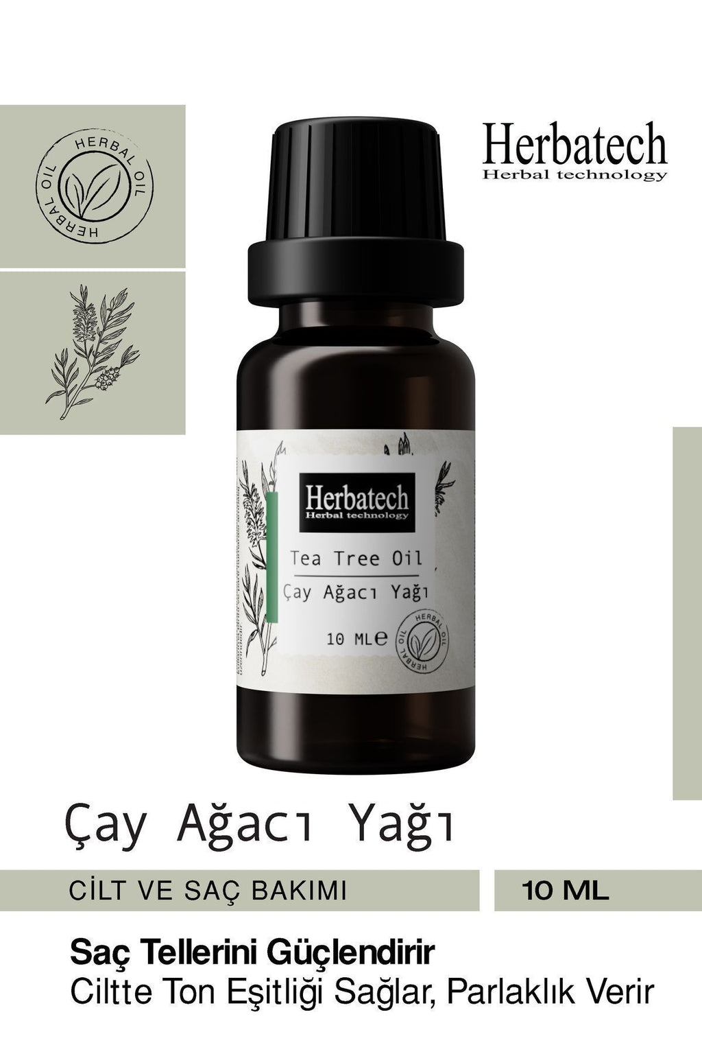 Doğal Çay Ağacı Yağı - Cilt Bakım Rutini İçin Doğal Bakım Yağı 10 ml