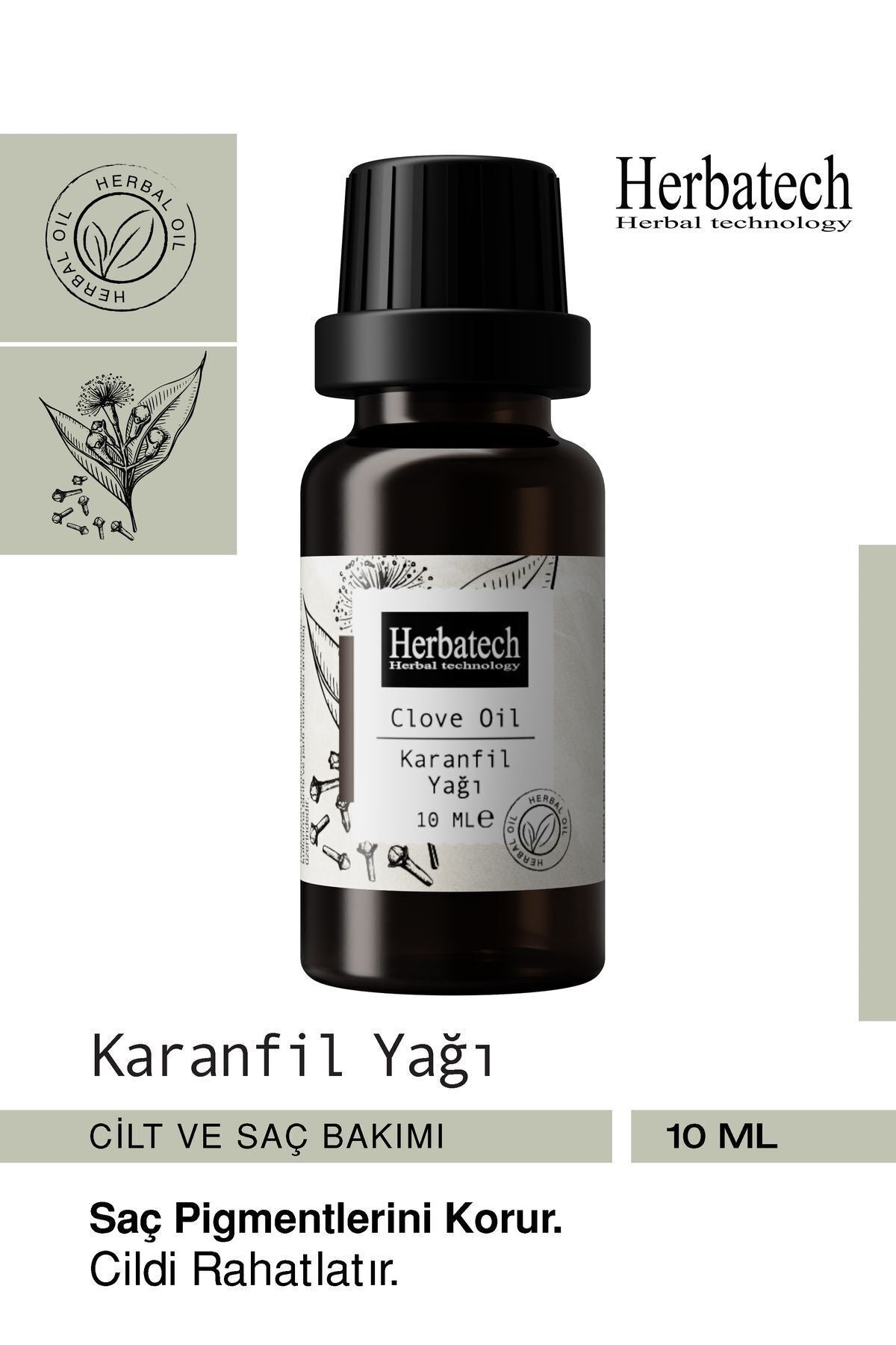 Doğal Karanfil Yağı - Saç Kökü Uyarıcı Ve Ağız Bakımı Destekleyici Uçucu Yağ 10 ml