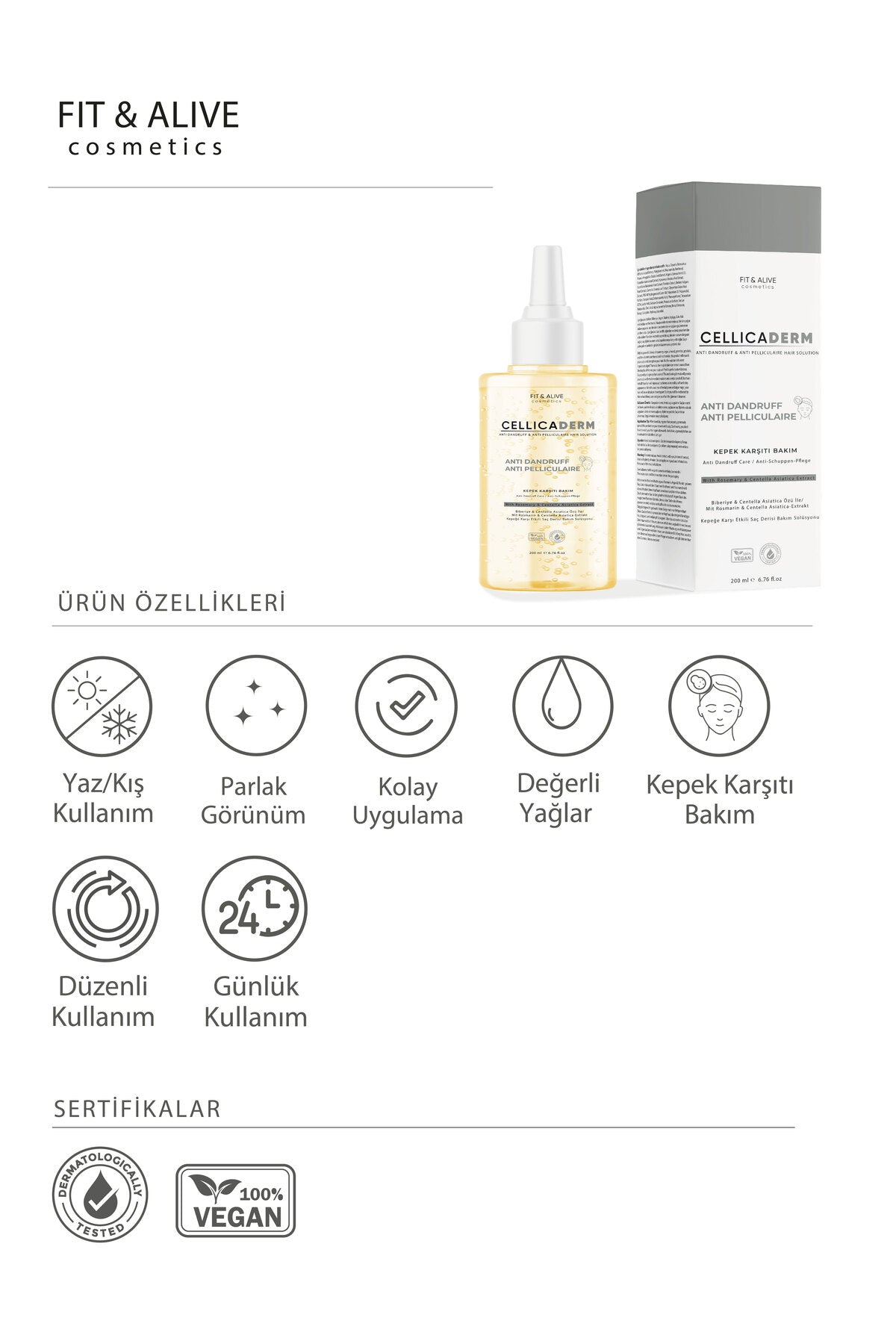 Fitalive Cellicaderm Kepek Karşıtı Saç Solüsyonu