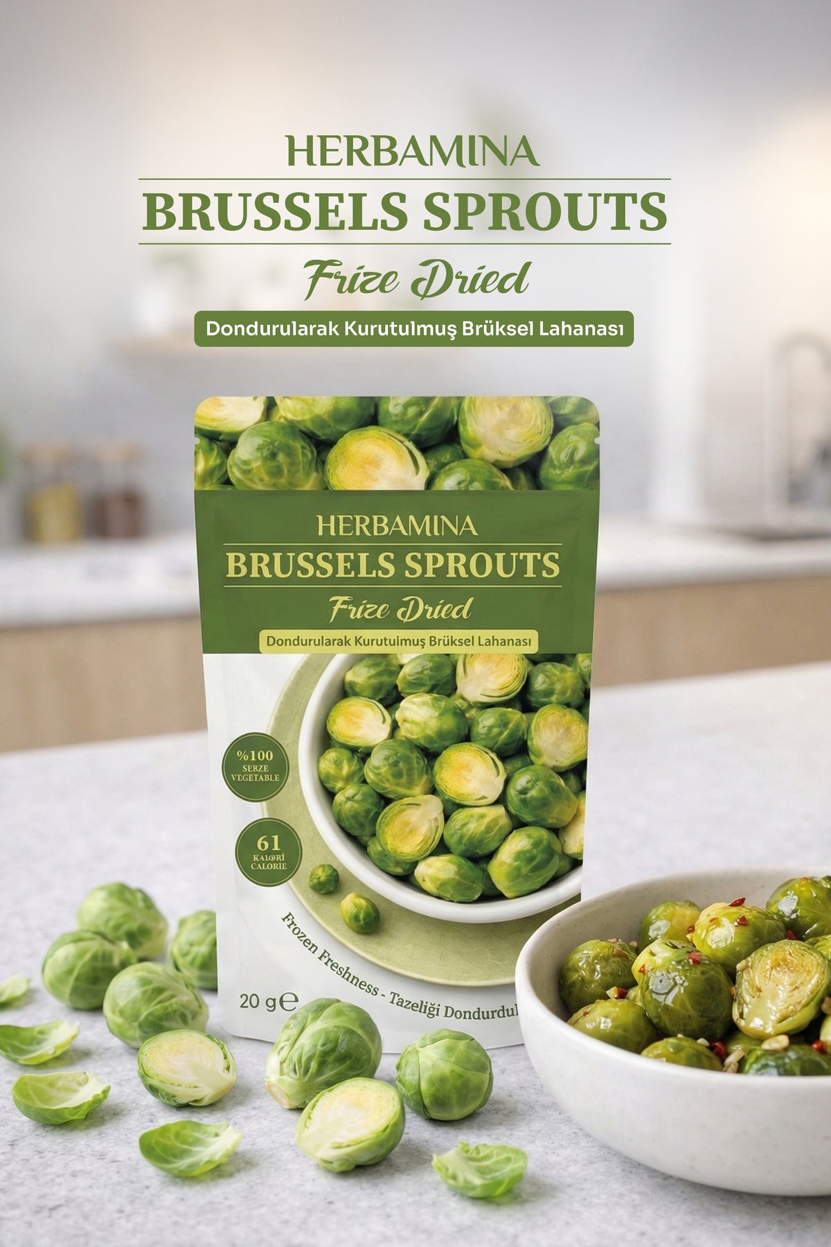 Dondurularak Kurutulmuş Brüksel Lahanası - 20 gr