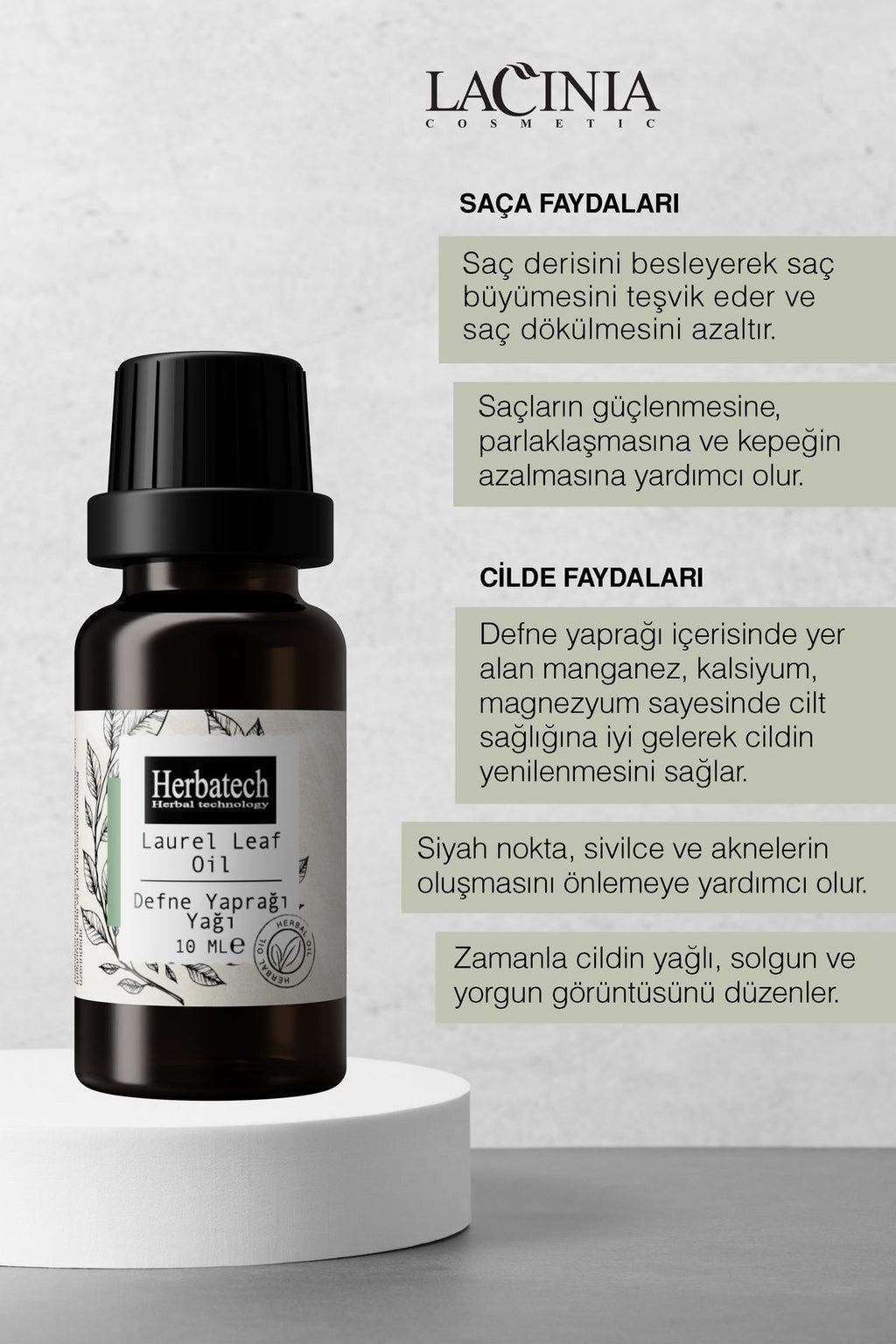 Doğal Defne Yaprağı Yağı 10 ml - Kas Ve Eklem Rahatlatıcı, Saç Derisi Güçlendirici