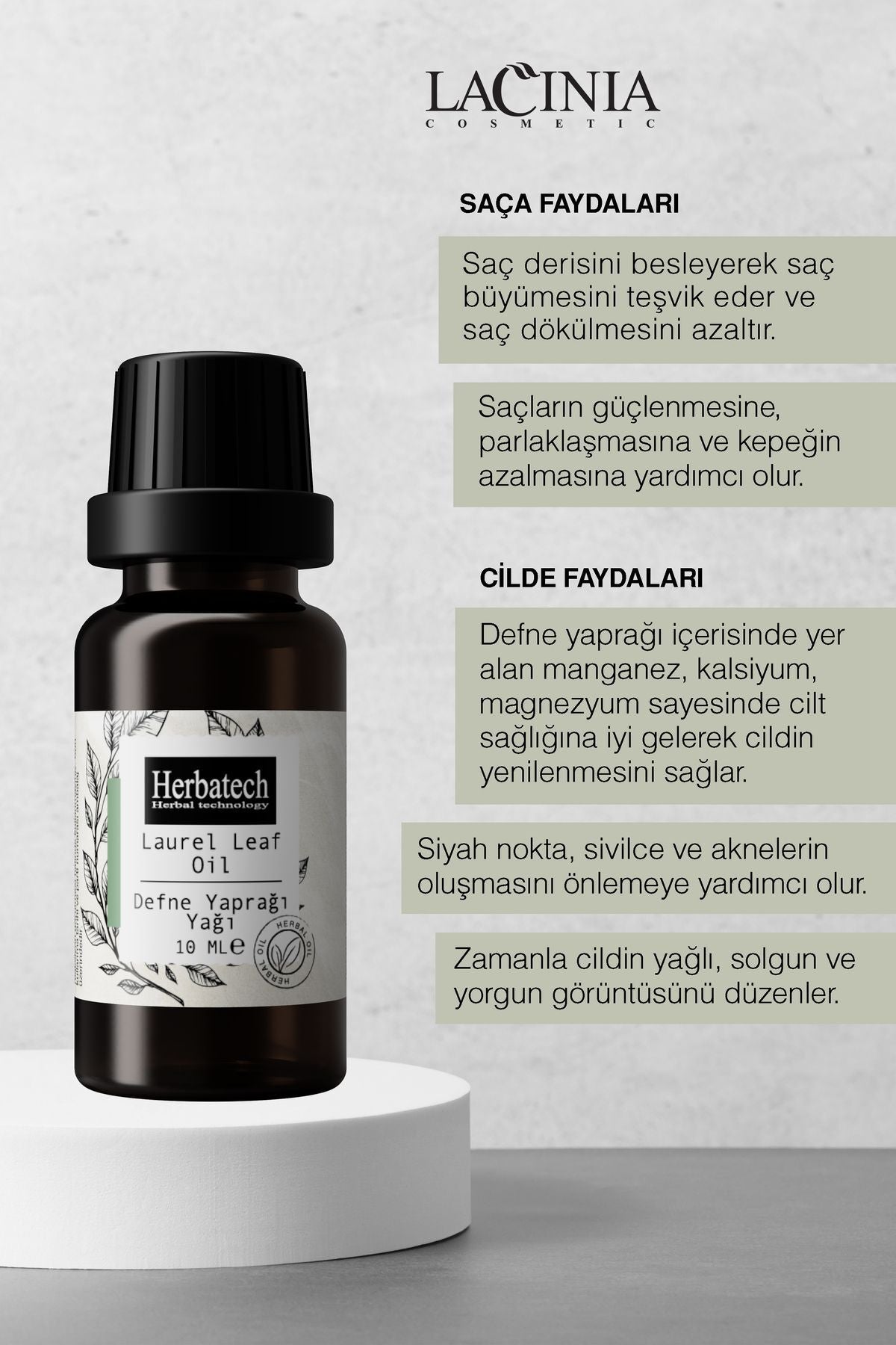 Doğal Defne Yaprağı Yağı 10 ml - Kas Ve Eklem Rahatlatıcı, Saç Derisi Güçlendirici
